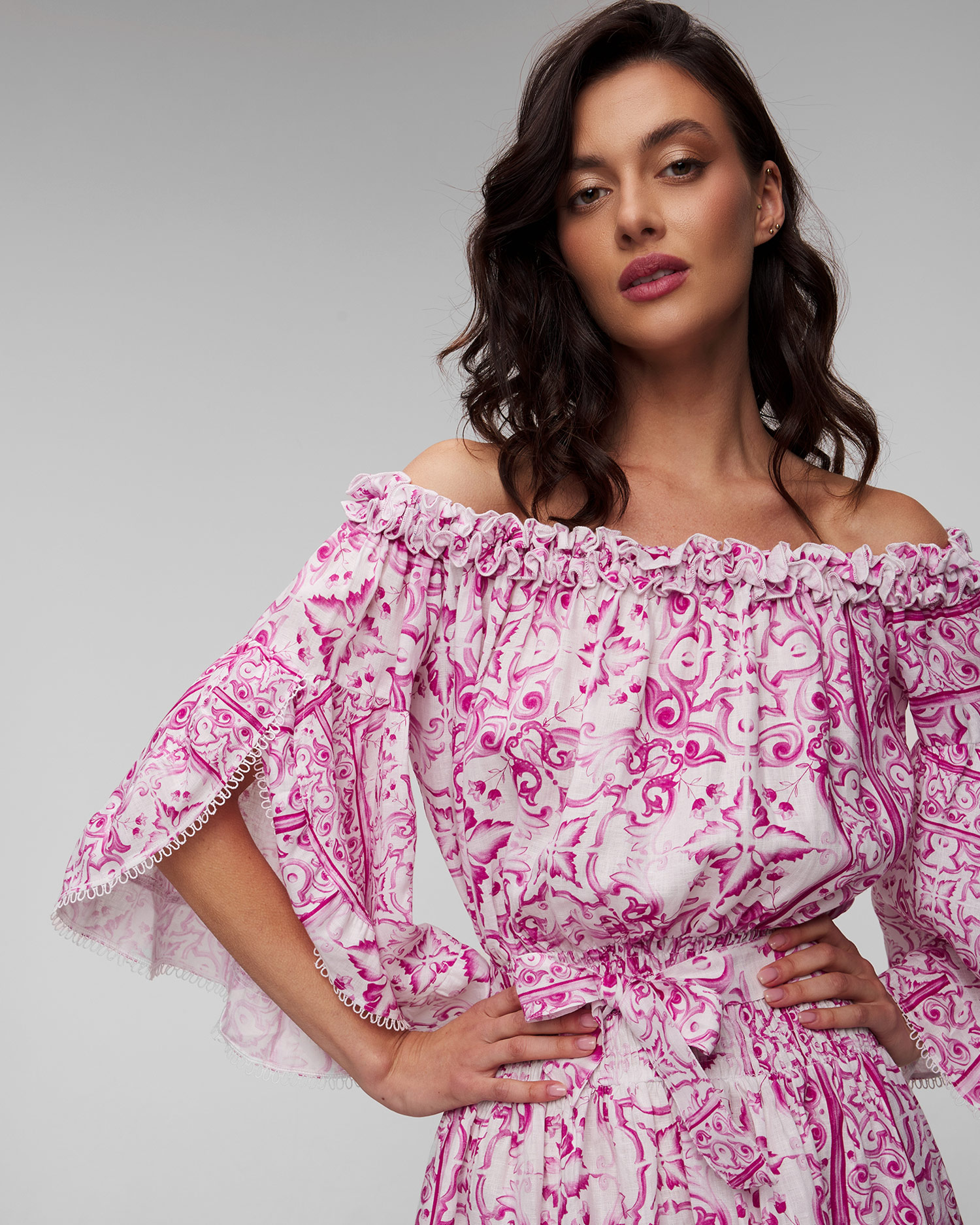 Rochie din in pentru femei Positano Couture Oriana