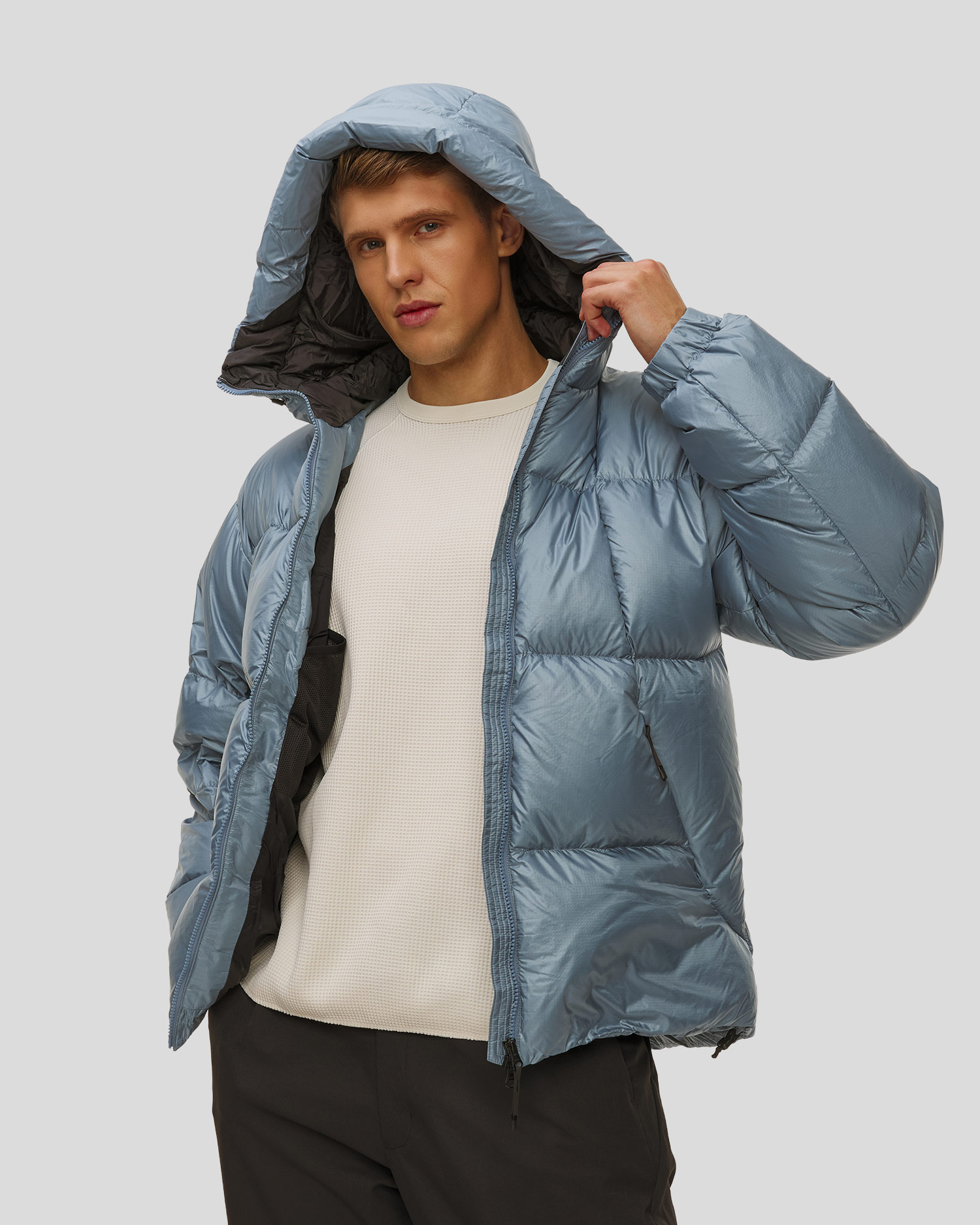 Parka de puf pentru bărbați Goldwin Pertex Quantum Down albastră