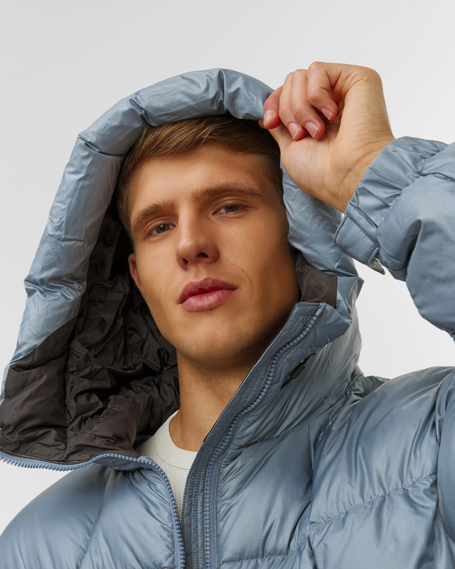 Parka de puf pentru bărbați Goldwin Pertex Quantum Down albastră