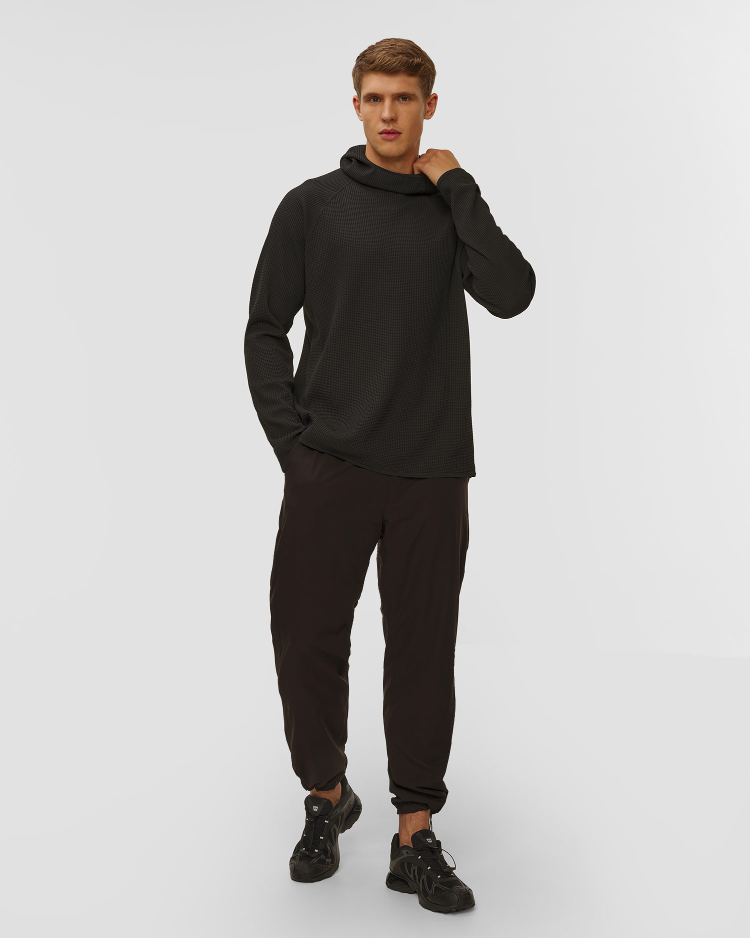 Hanorac pentru bărbați Goldwin WF Light L/S Hoodie negru