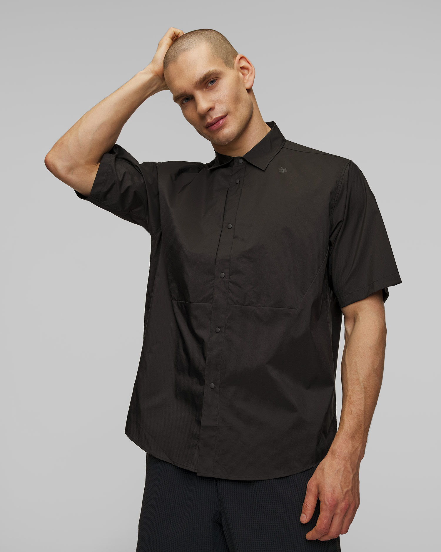 Chemise noire pour hommes Goldwin Pertex Equilibrium S/S Wind Shirt