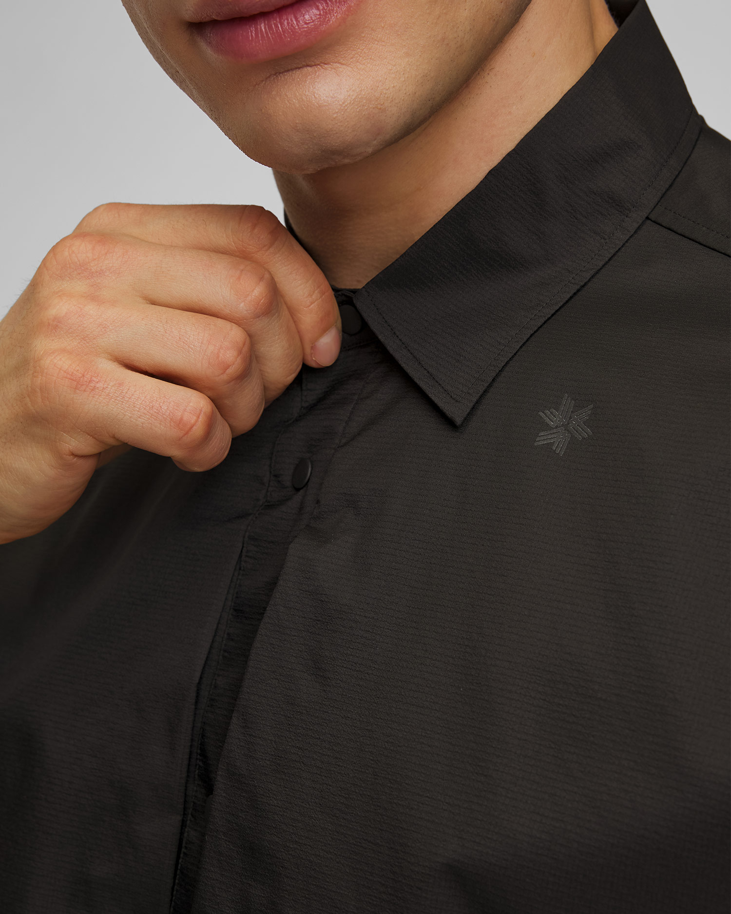 Chemise noire pour hommes Goldwin Pertex Equilibrium S/S Wind Shirt