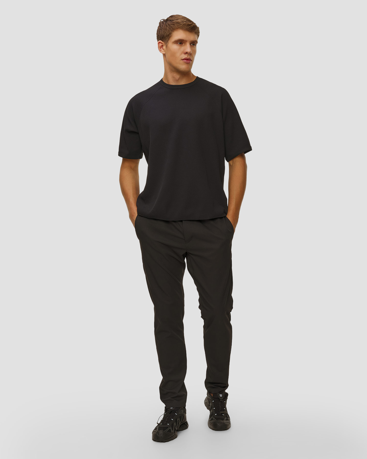 Pantaloni pentru bărbaț Goldwin Slim Tapered Stretch Pants negri