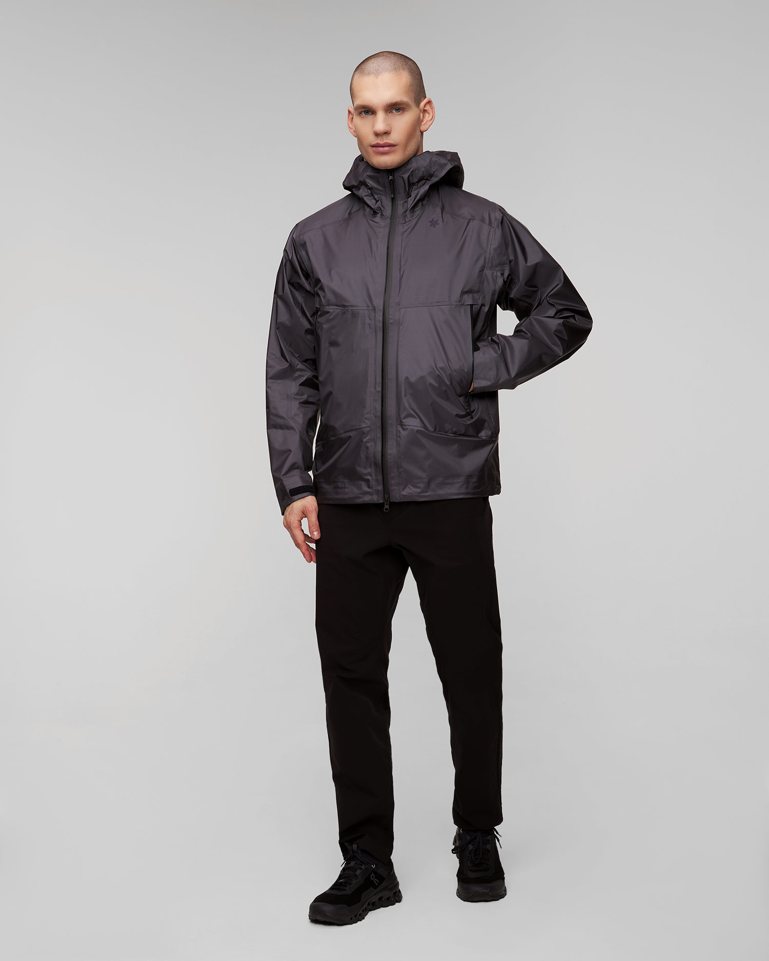 Veste à membrane gris foncé pour hommes Goldwin GORE-TEX 3L Aqua Tect Jacket