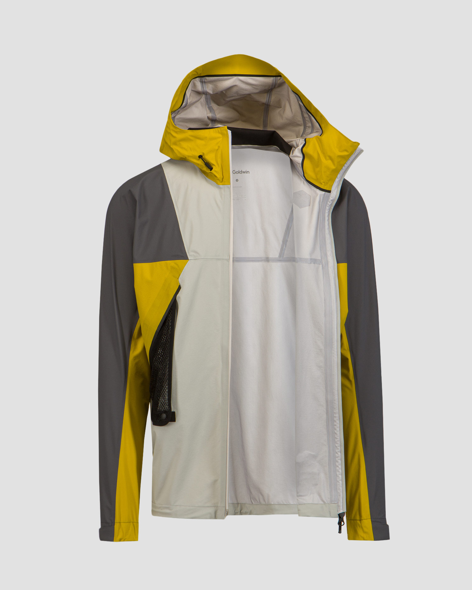 Veste d'alpinisme grise et jaune pour hommes Goldwin PERTEX SHIELD AIR Mountaineering Jacket