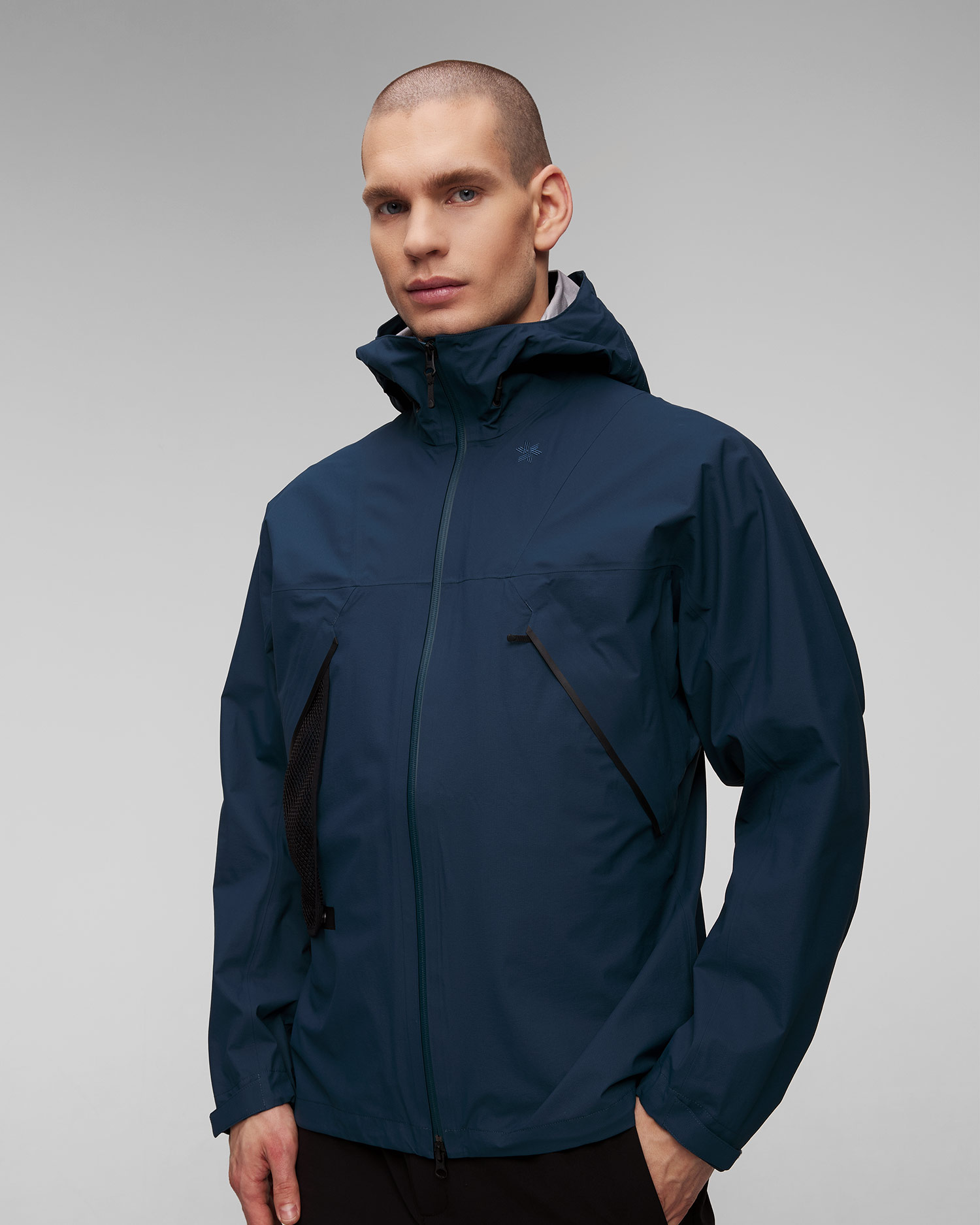 Veste d'alpinisme bleu marine pour hommes Goldwin PERTEX SHIELD AIR Mountaineering Jacket