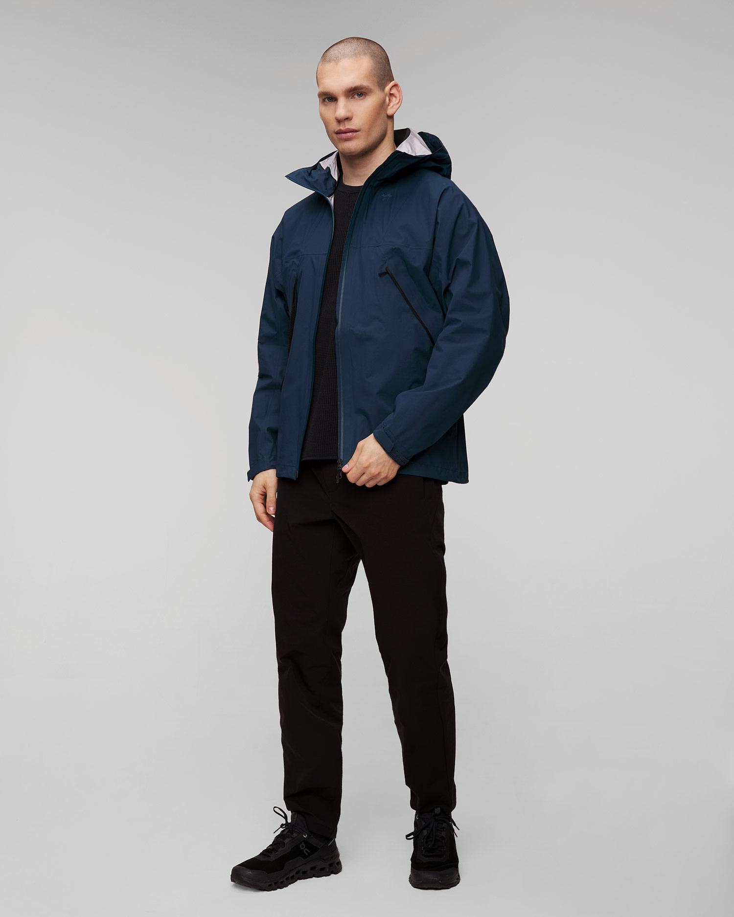 Veste d'alpinisme bleu marine pour hommes Goldwin PERTEX SHIELD AIR Mountaineering Jacket