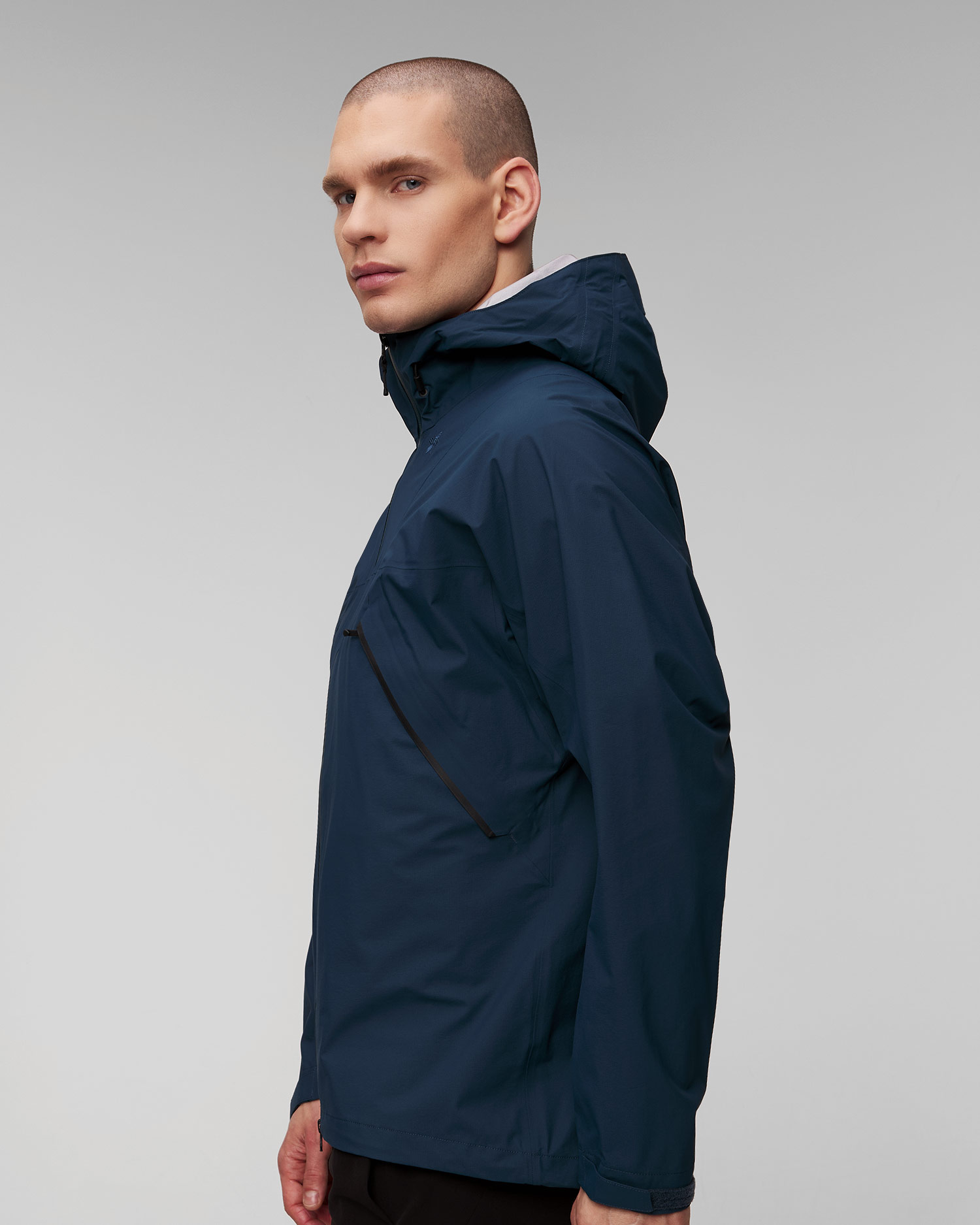 Veste d'alpinisme bleu marine pour hommes Goldwin PERTEX SHIELD AIR Mountaineering Jacket