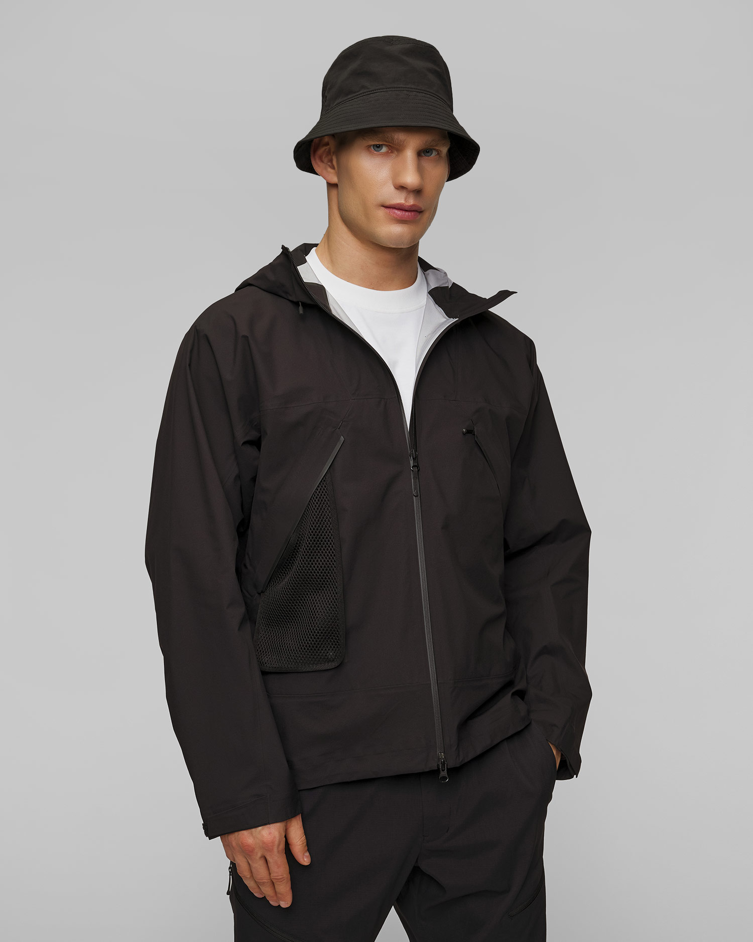 Veste noire pour hommes Goldwin Pertex Shield Air Mountaineering Jacket