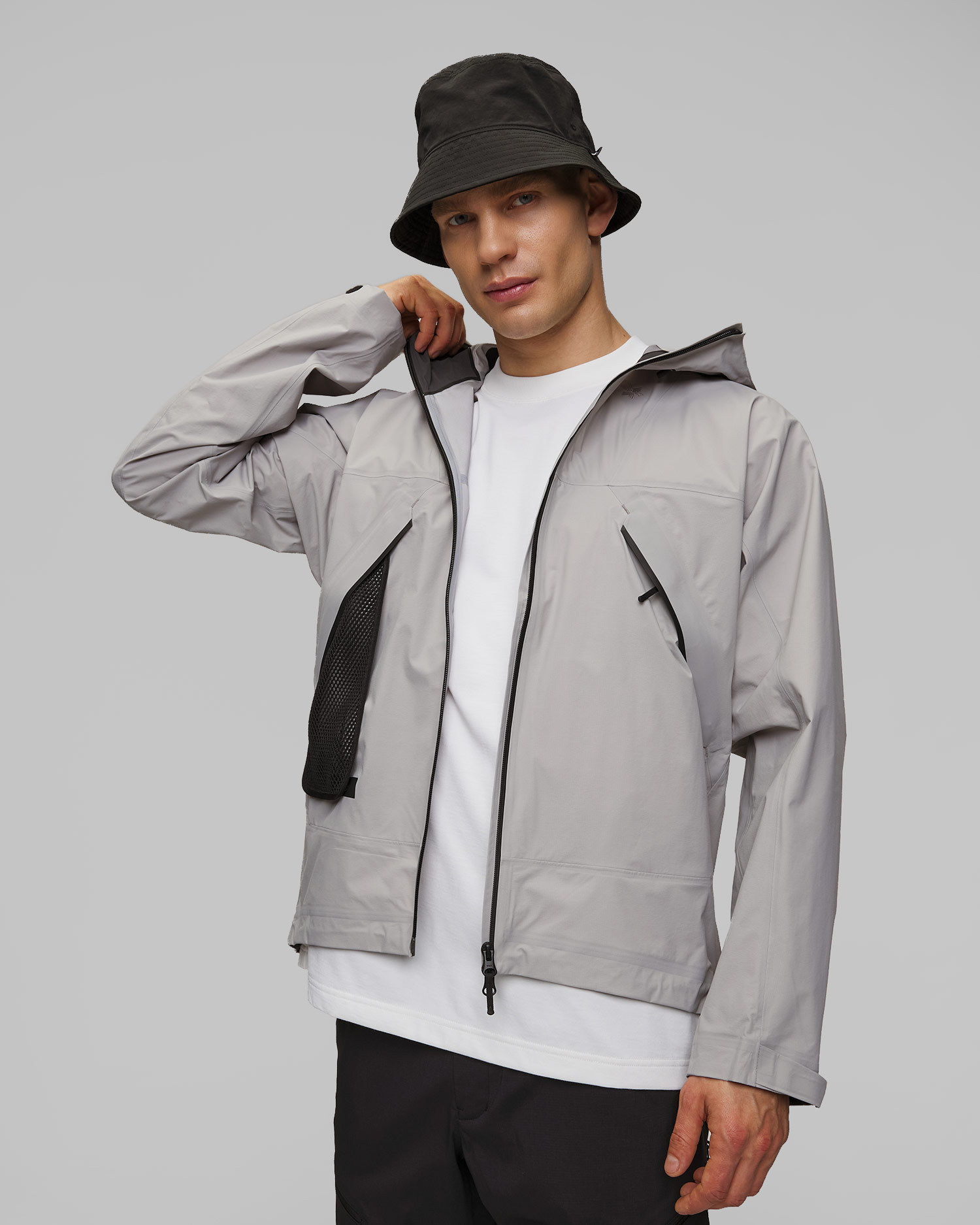 Veste grise pour hommes Goldwin Pertex Shield Air Mountaineering Jacket