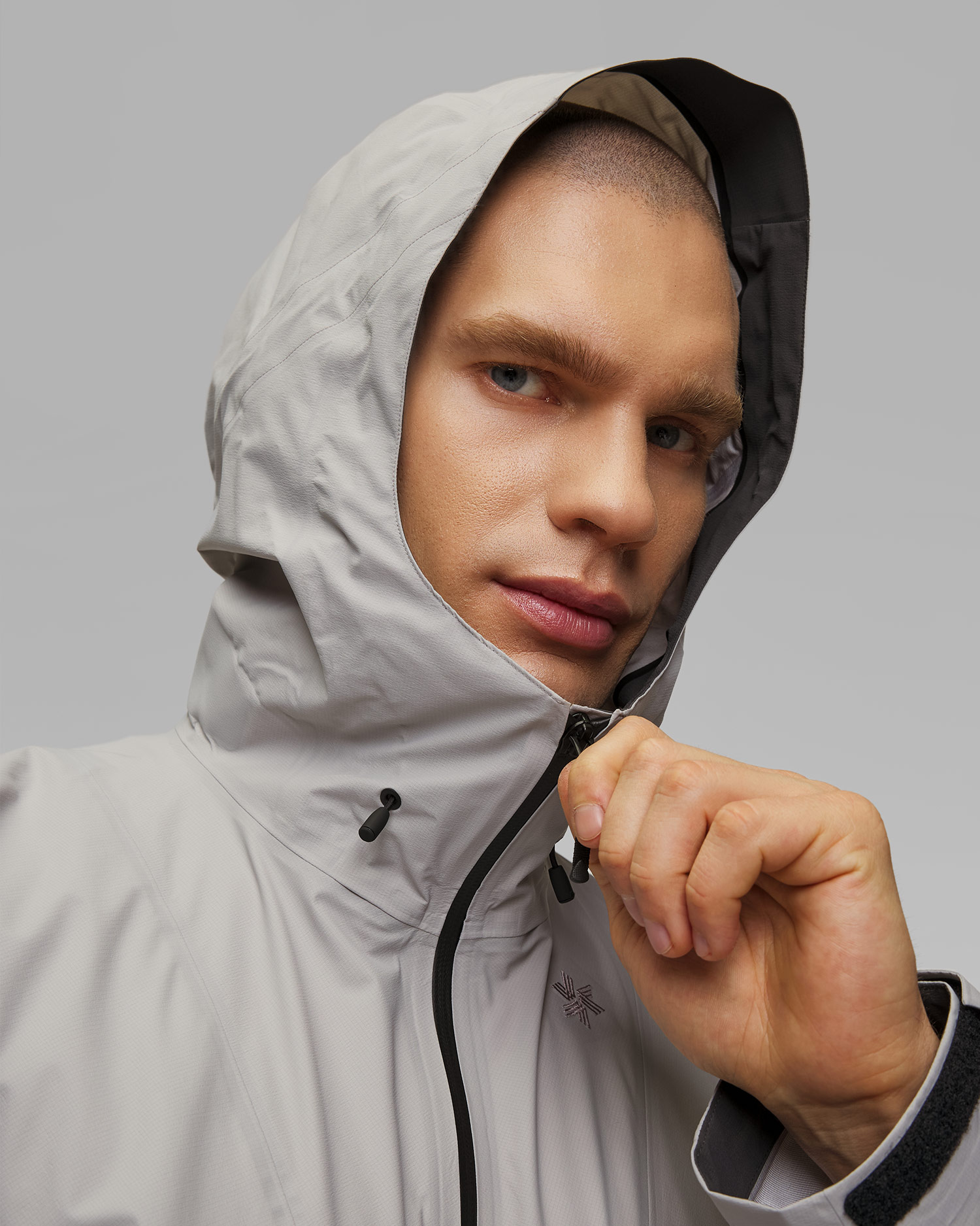 Veste grise pour hommes Goldwin Pertex Shield Air Mountaineering Jacket