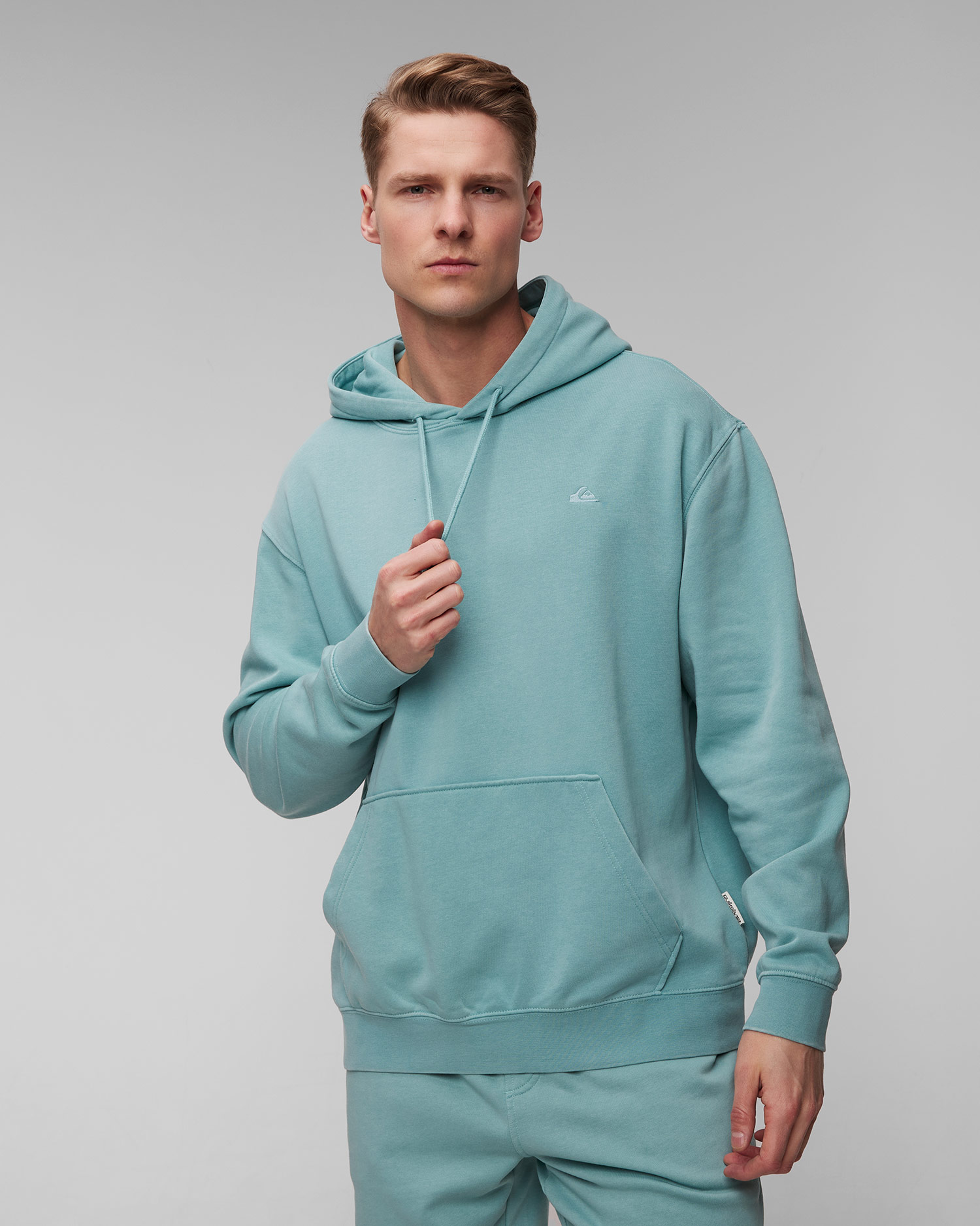 Pánska svetlomodrá mikina Quiksilver Salt Water Hoodie