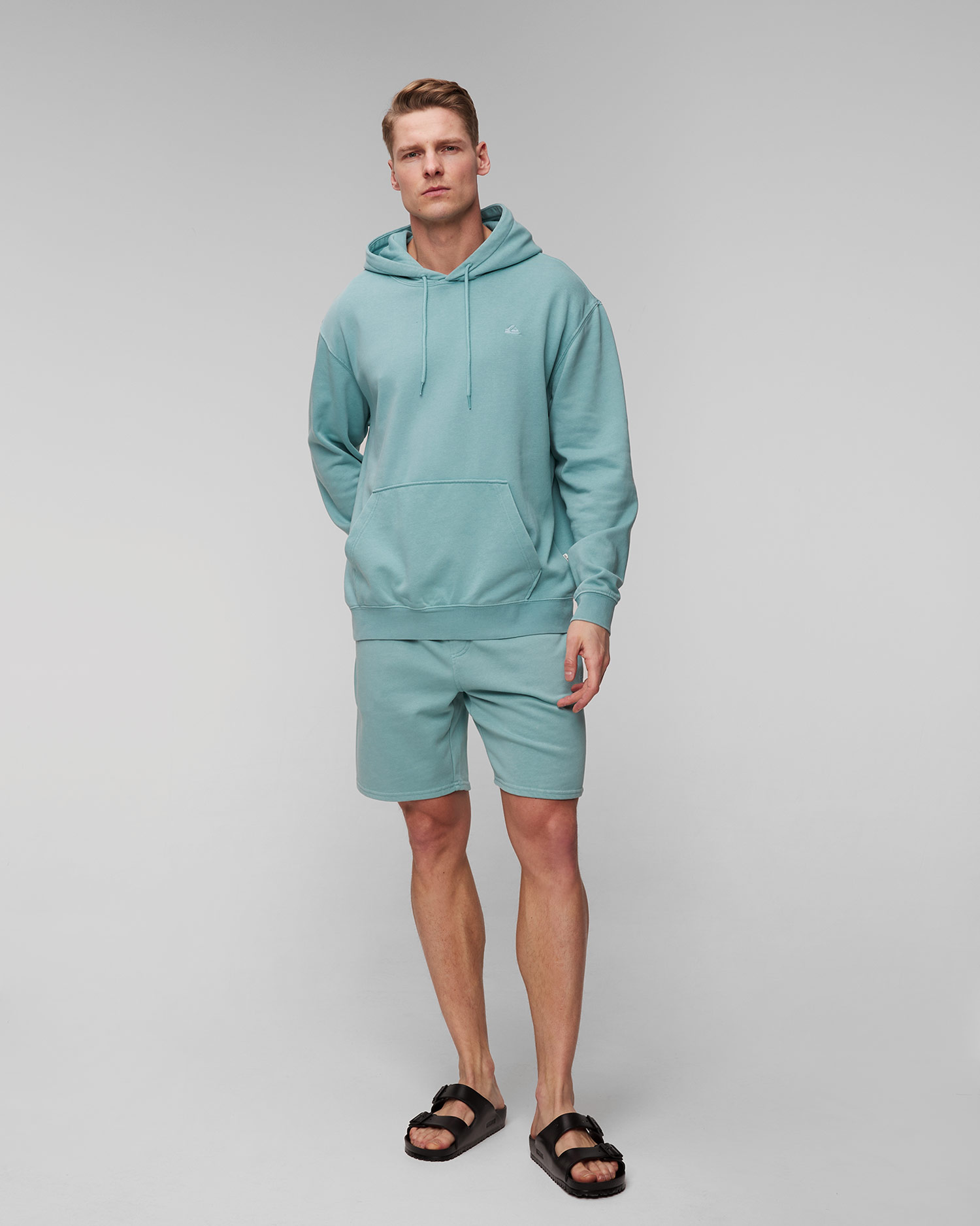 Pánska svetlomodrá mikina Quiksilver Salt Water Hoodie