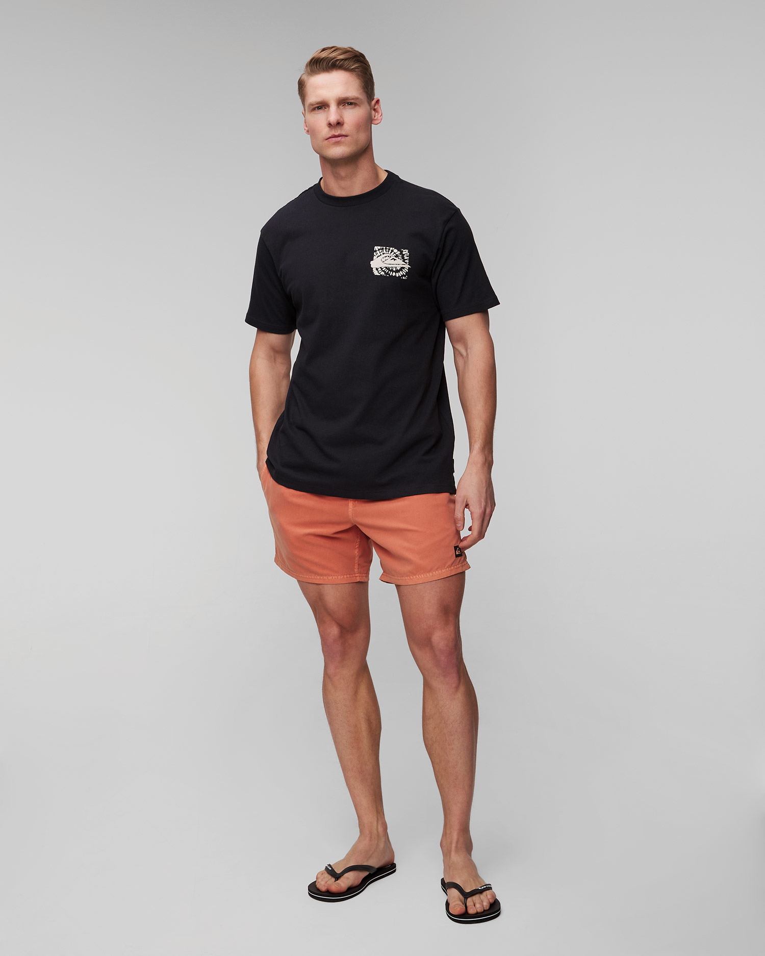Pánske čierne tričko Quiksilver Hurricane alebo Hippie Moe