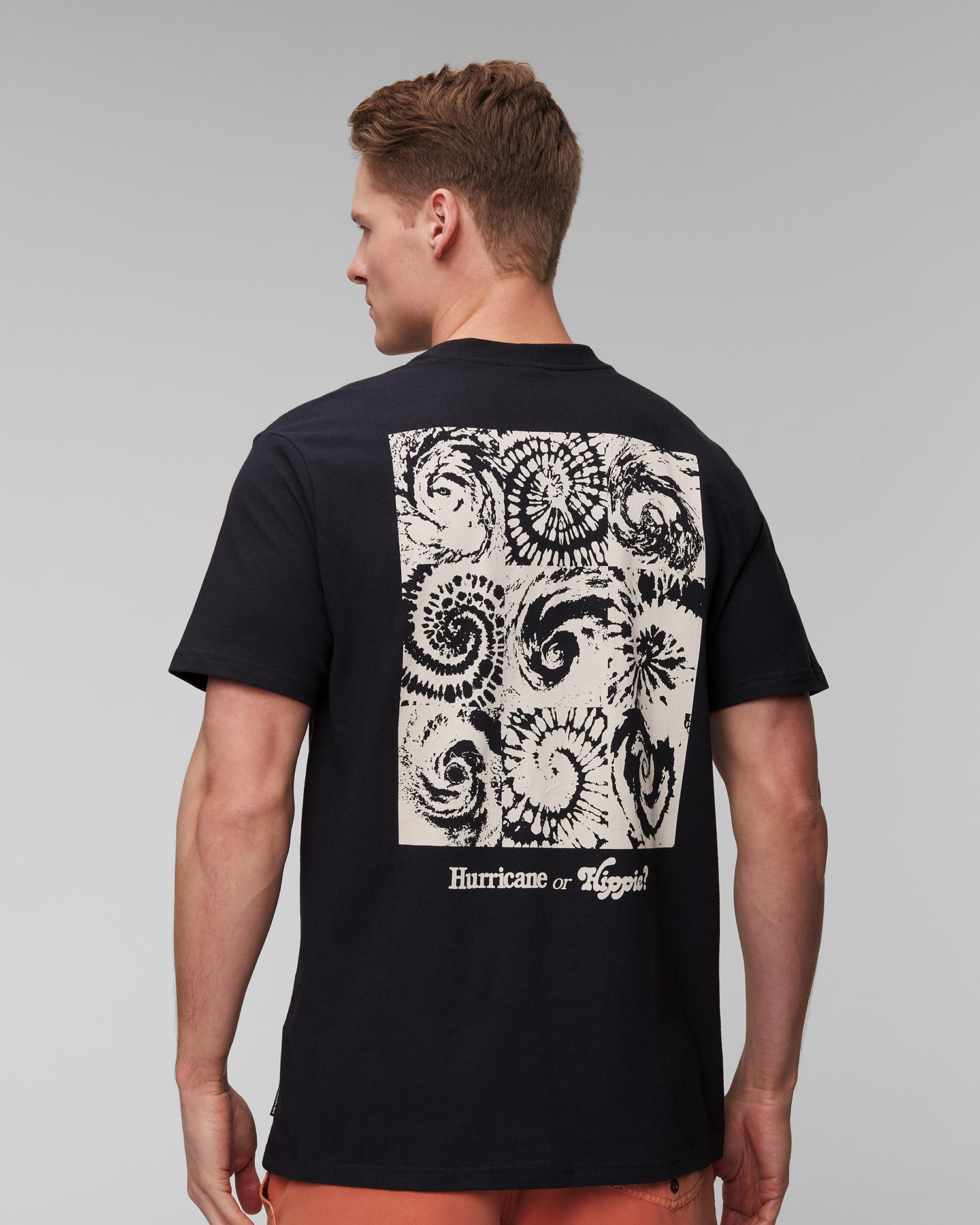 Pánske čierne tričko Quiksilver Hurricane alebo Hippie Moe
