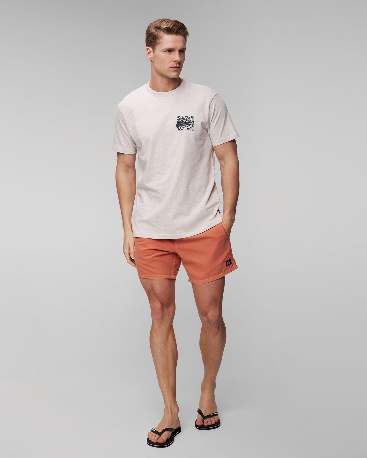 Pánske biele tričko Quiksilver Hurricane alebo Hippie Moe