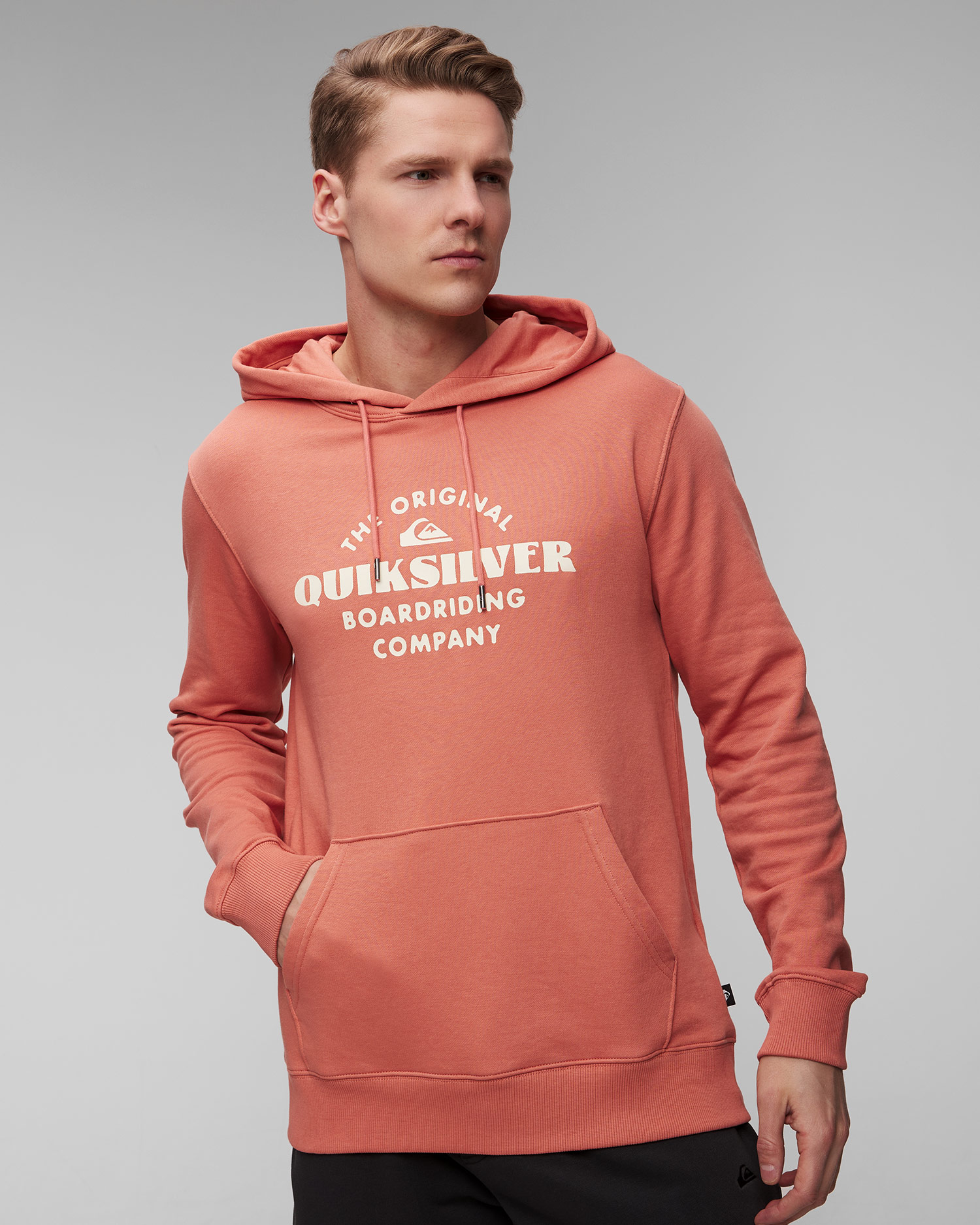 Pánska oranžová mikina Quiksilver Tradesmith Hoodie