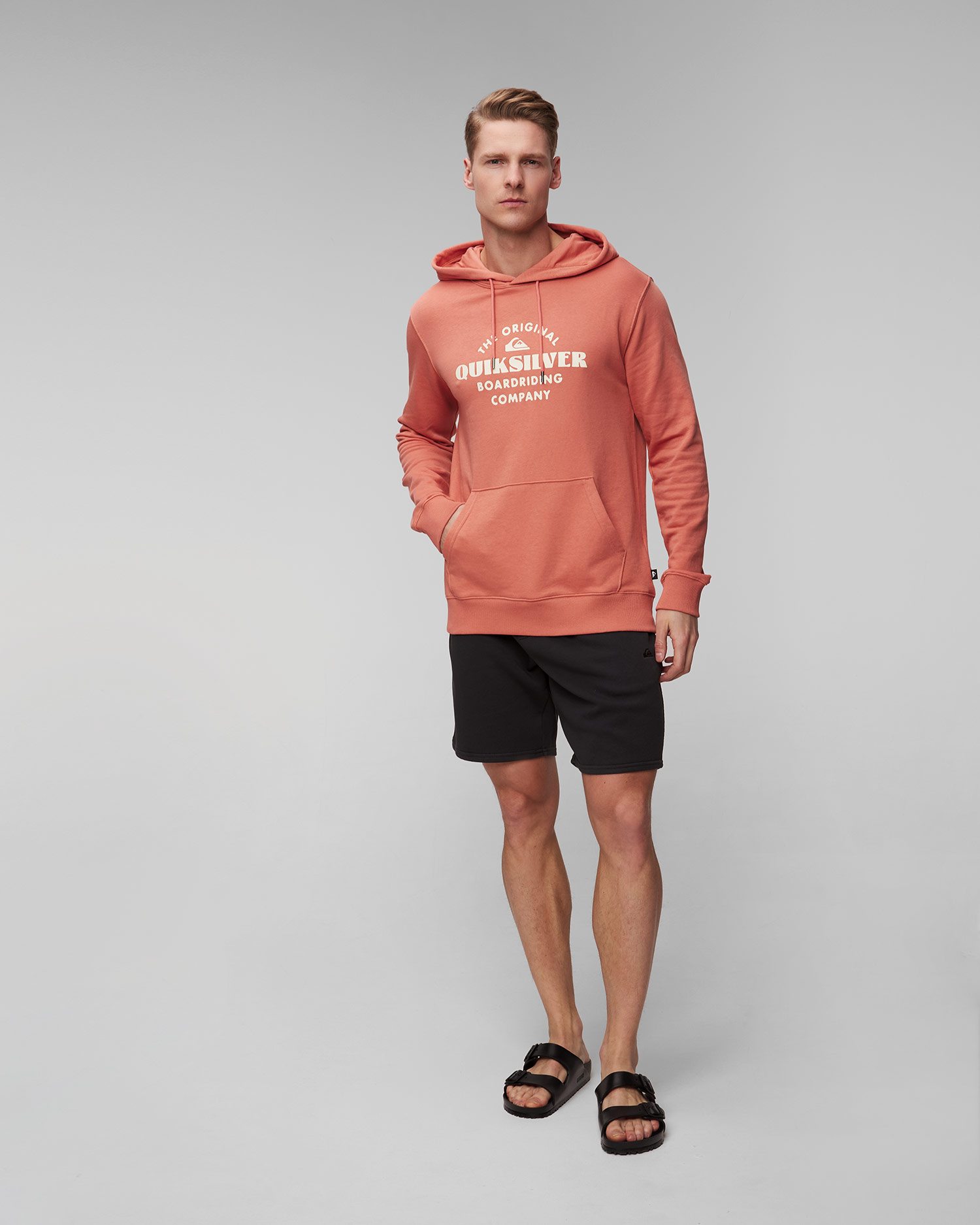 Pánska oranžová mikina Quiksilver Tradesmith Hoodie