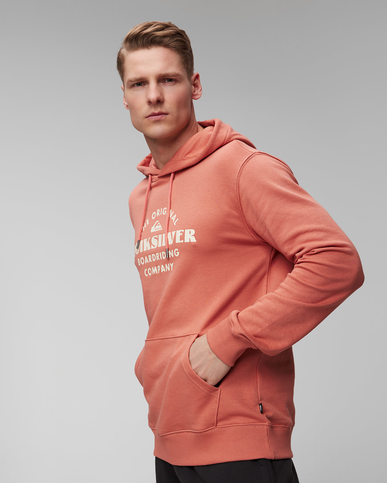 Pánska oranžová mikina Quiksilver Tradesmith Hoodie