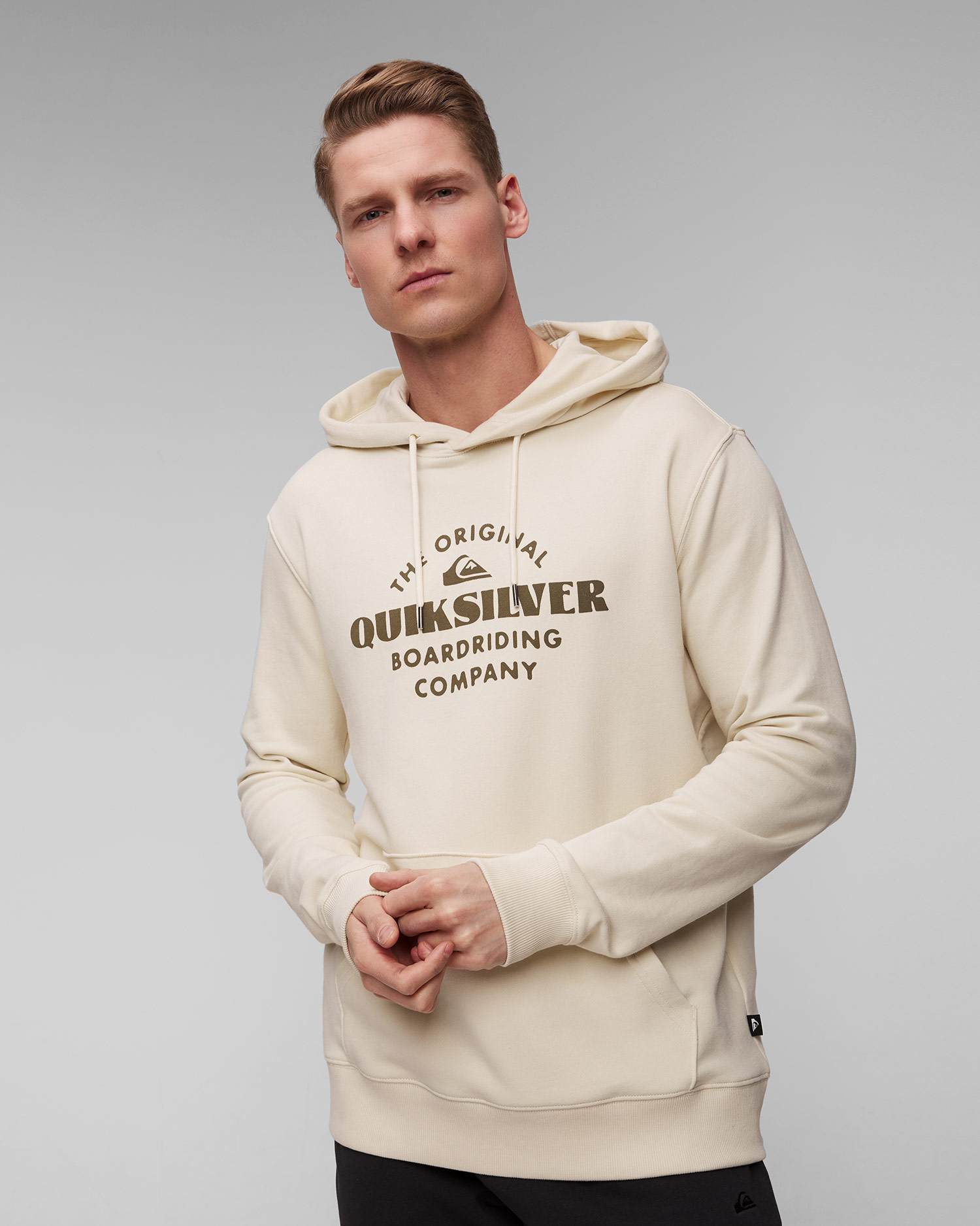 Pánska béžová mikina Quiksilver Tradesmith Hoodie