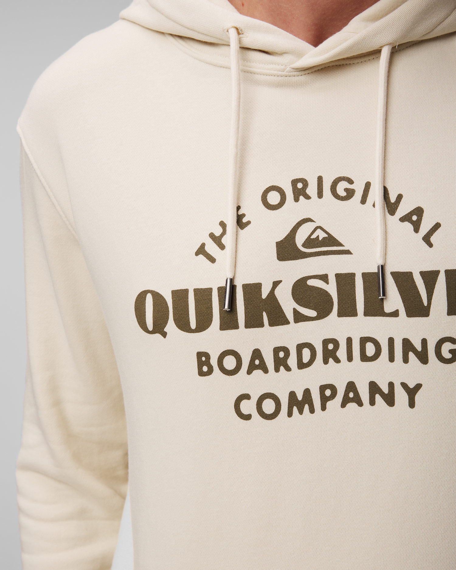 Pánska béžová mikina Quiksilver Tradesmith Hoodie
