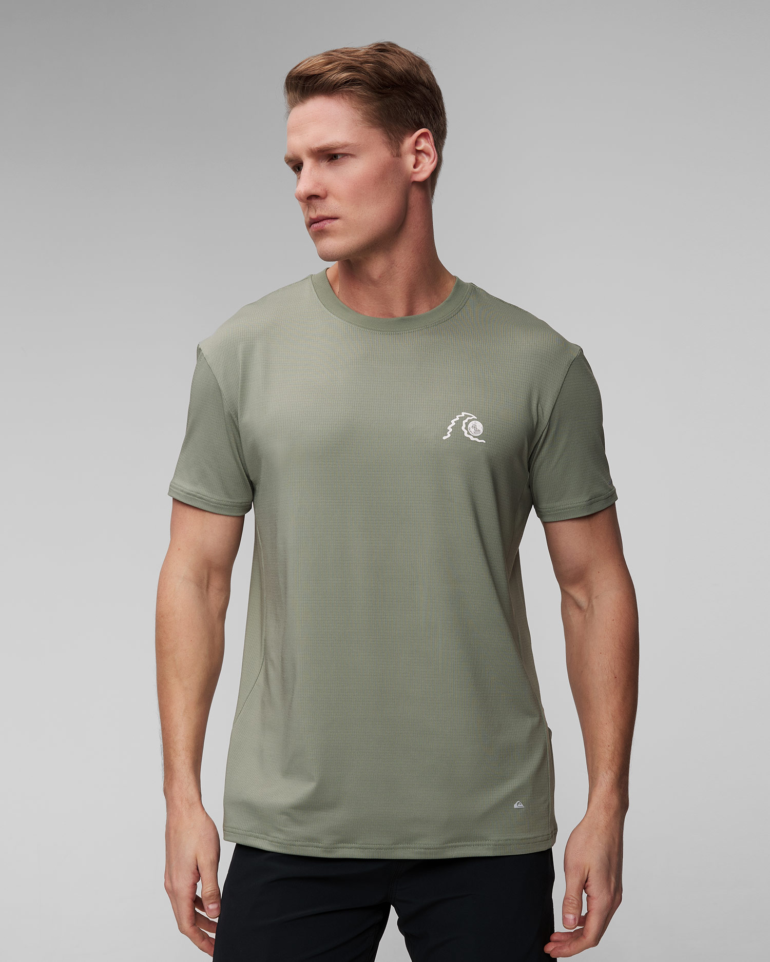 Zielony T-shirt męski Quiksilver Lap Time SS Tee