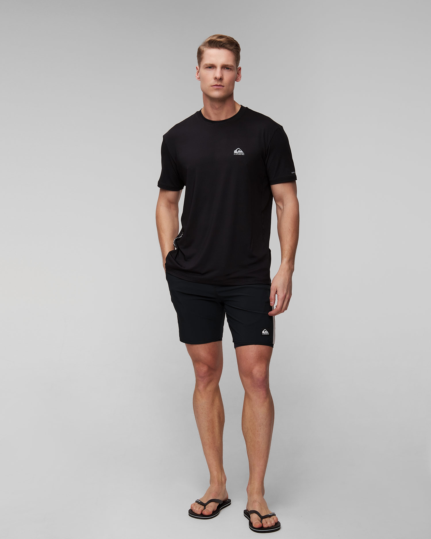 Pánske čierne tričko Quiksilver Lap Time SS Tee