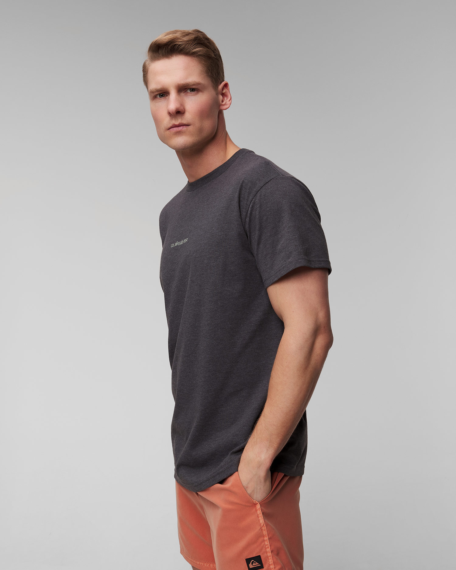 Pánske sivé tričko Quiksilver Peace Phase SS Tee