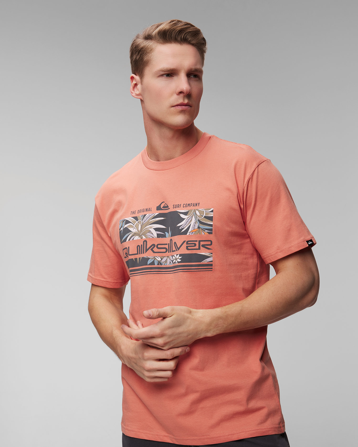 Pánske oranžové tričko Quiksilver Tropical Rainbow SS