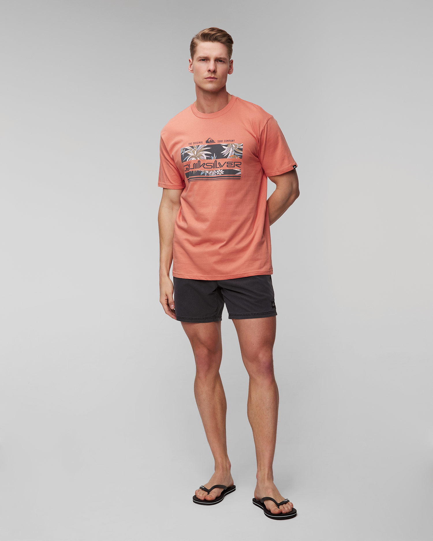Pánske oranžové tričko Quiksilver Tropical Rainbow SS