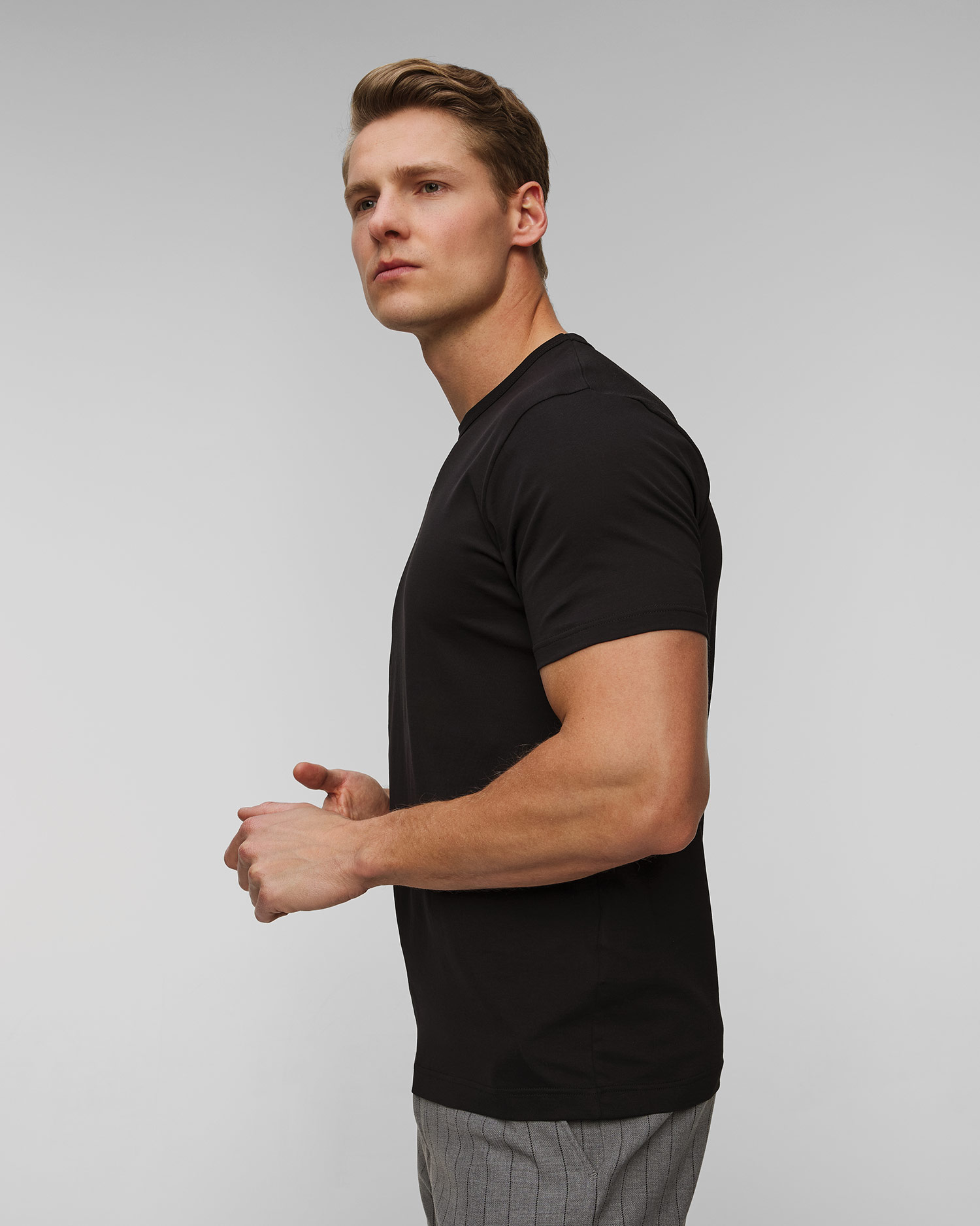 T-shirt noir pour hommes Sunspel 