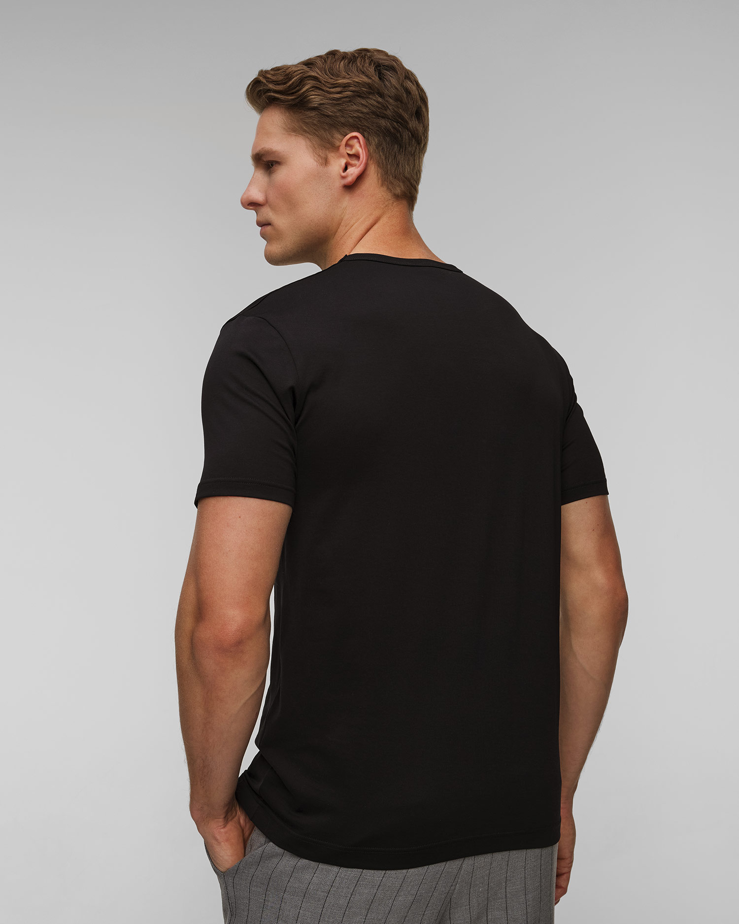 T-shirt noir pour hommes Sunspel 