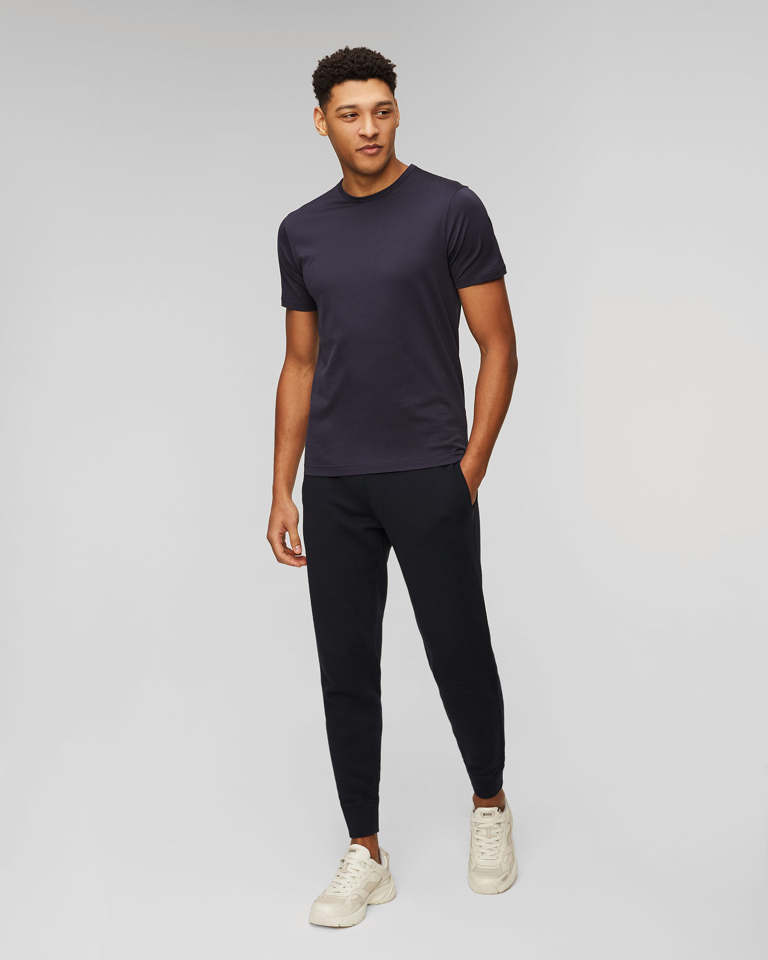 T-shirt bleu marine pour hommes Sunspel 