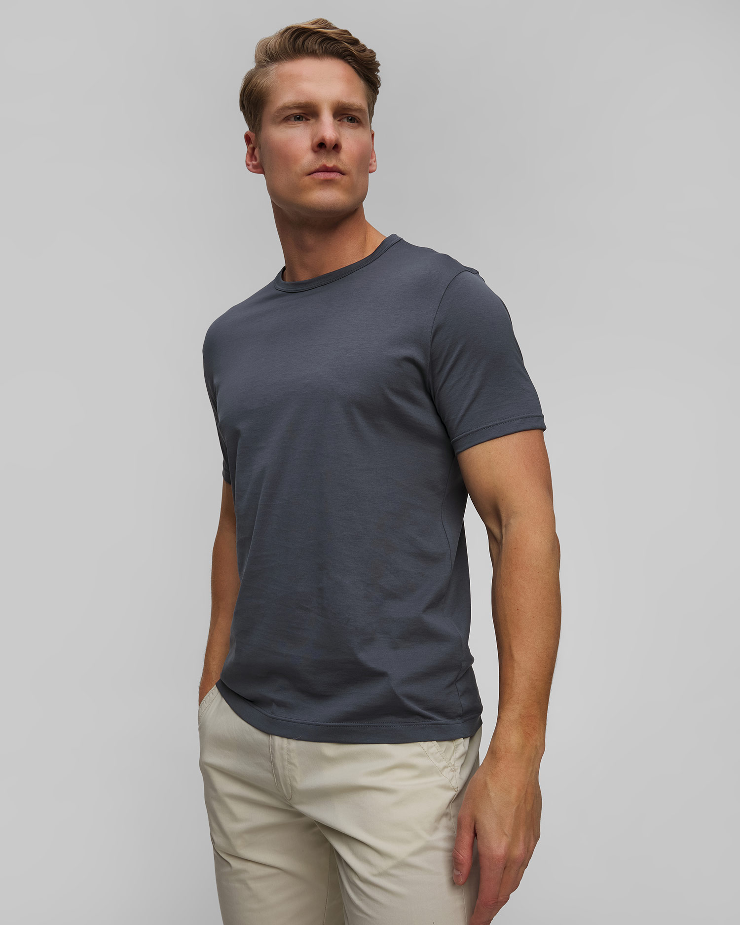 T-shirt męski Sunspel, Barva/Vzor: Niebieski,Szary