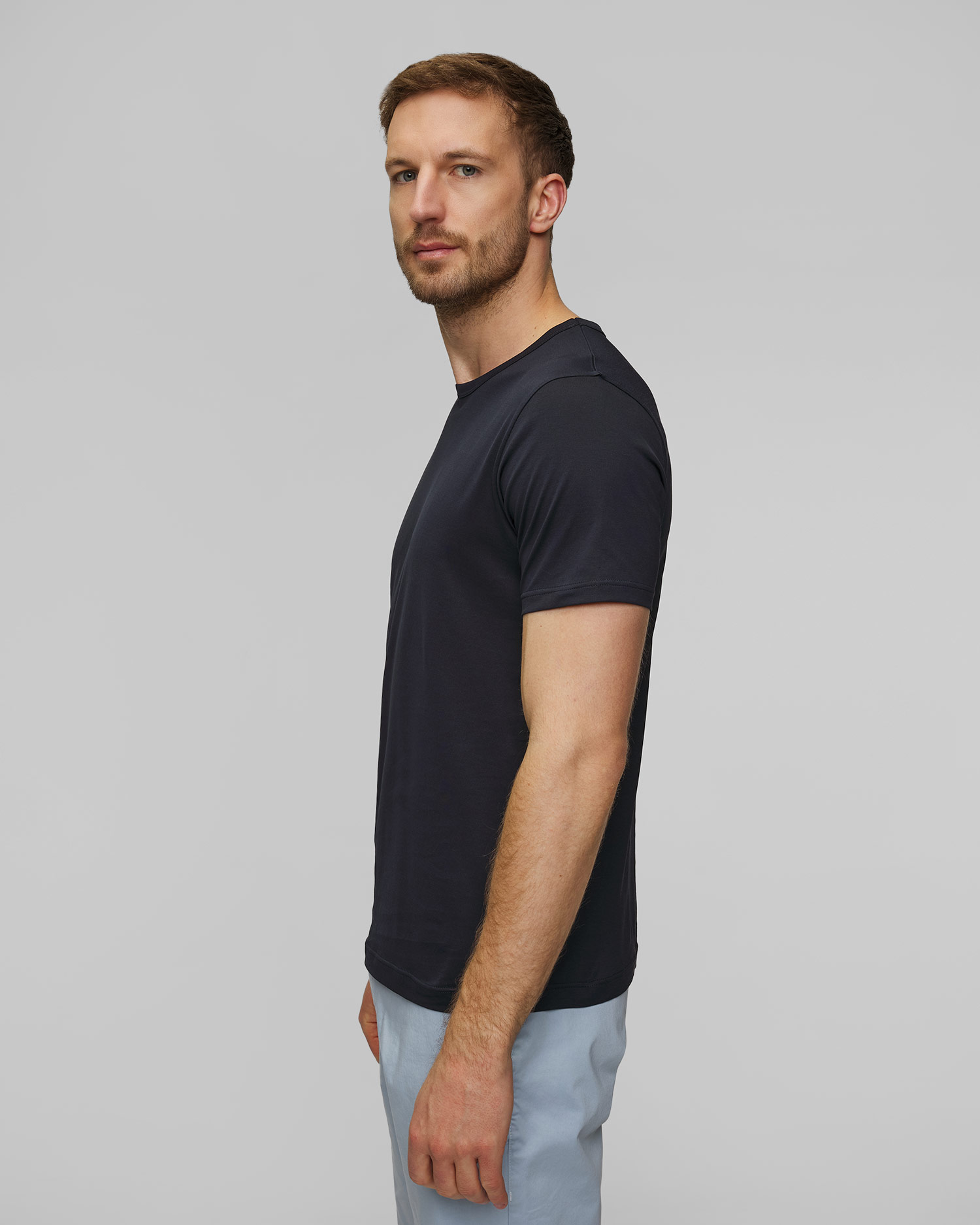 Men's navy blue T-shirt Sunspel