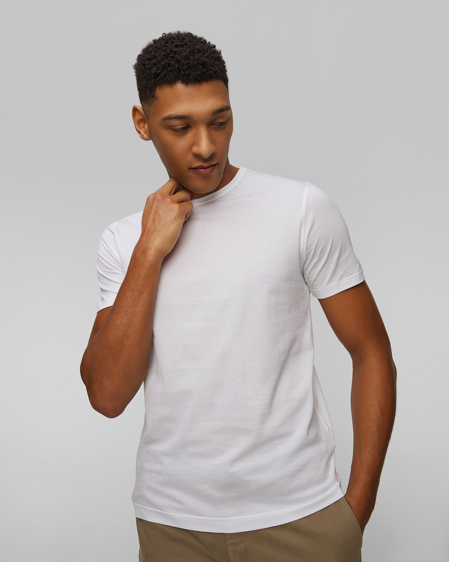 T-shirt blanc pour hommes Sunspel