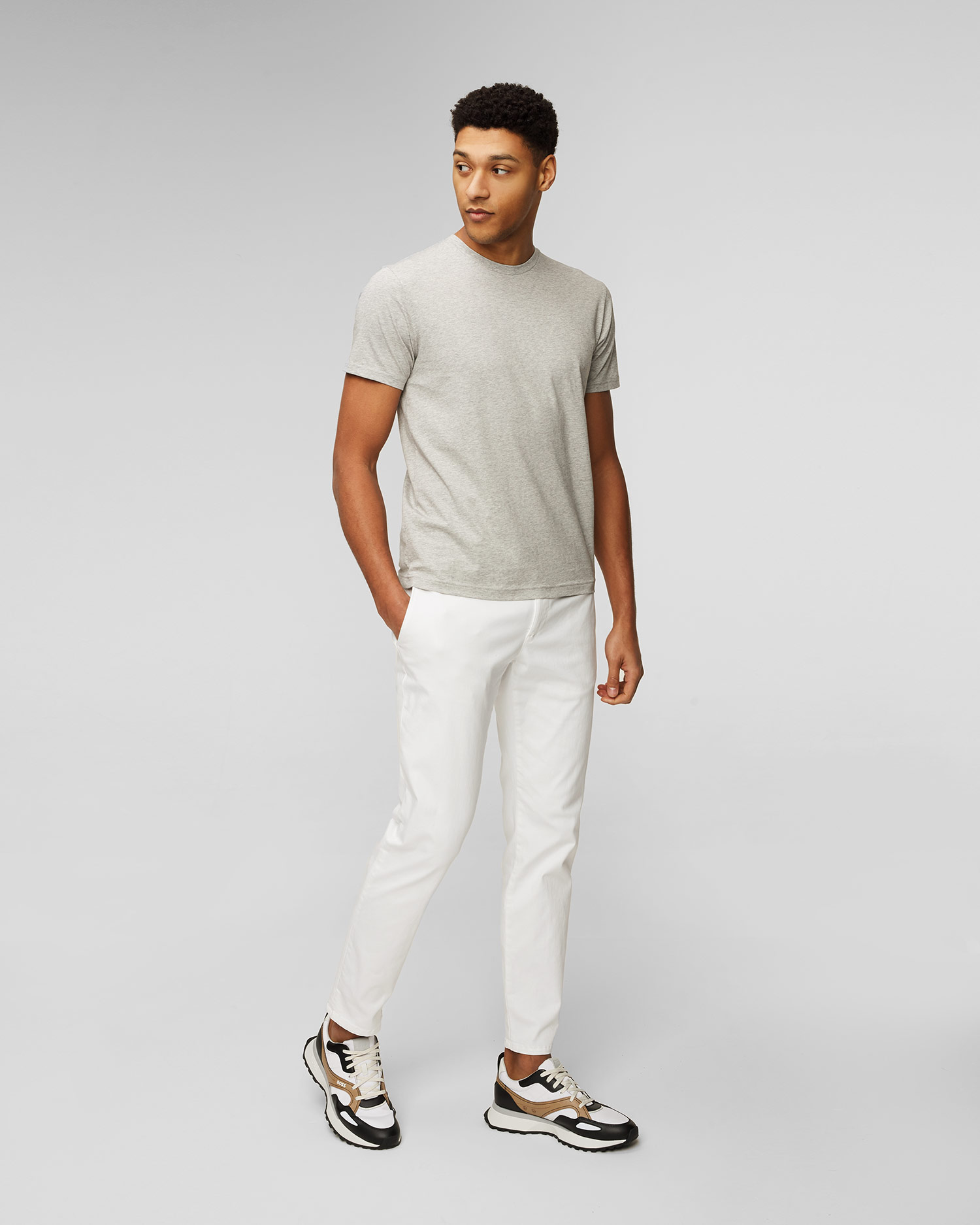 T-shirt gris pour hommes Sunspel