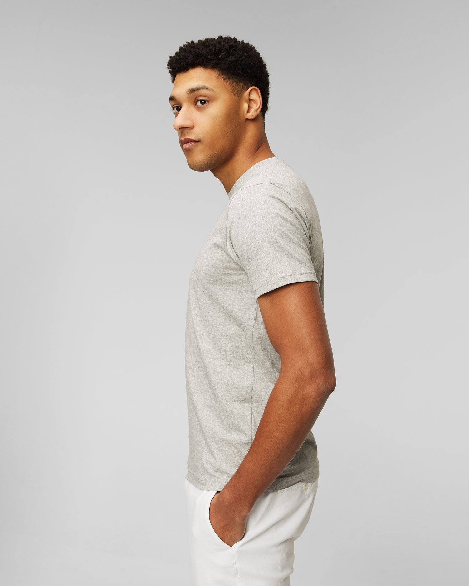 T-shirt gris pour hommes Sunspel