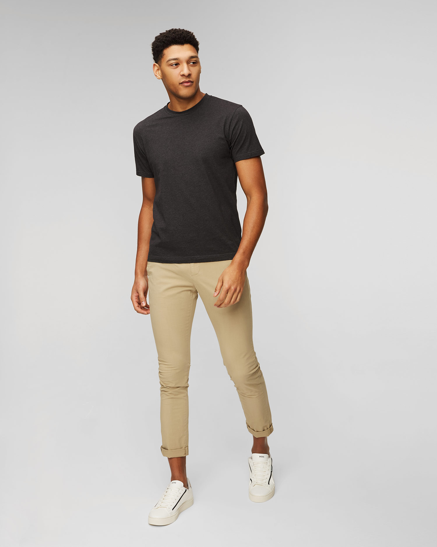 T-shirt gris foncé pour hommes Sunspel