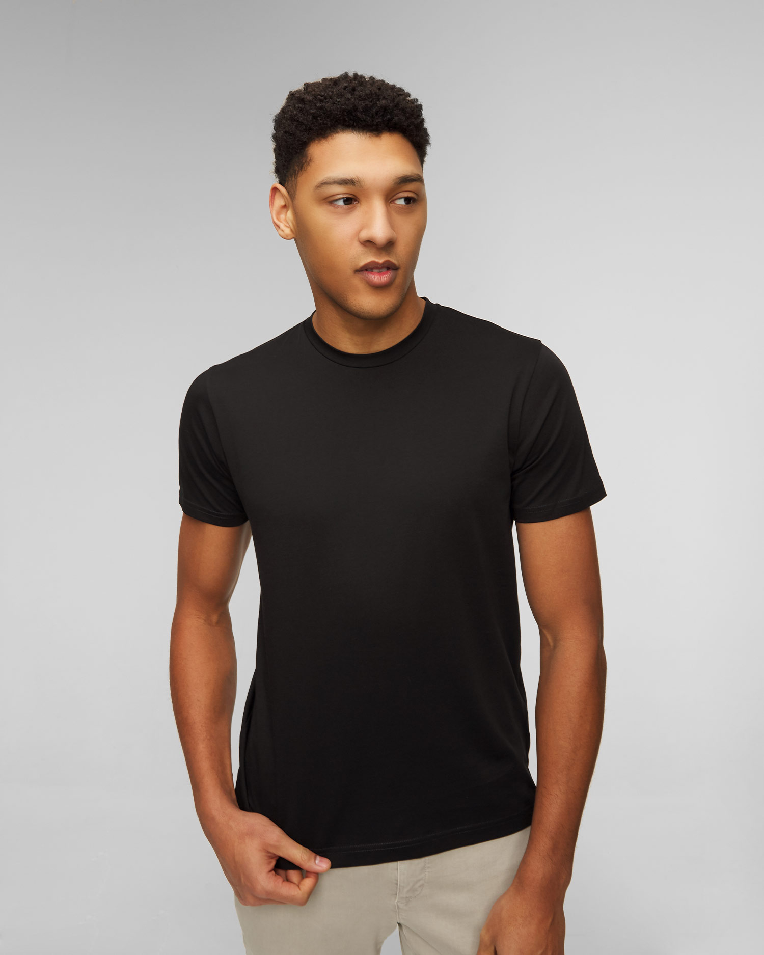 T-shirt noir pour hommes Sunspel 