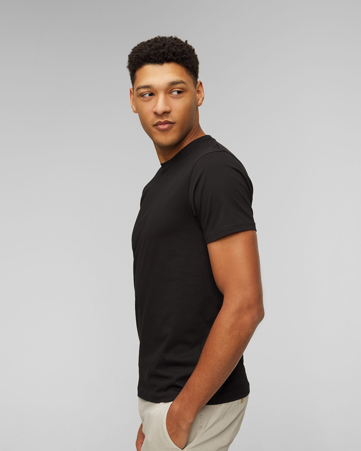 T-shirt noir pour hommes Sunspel 