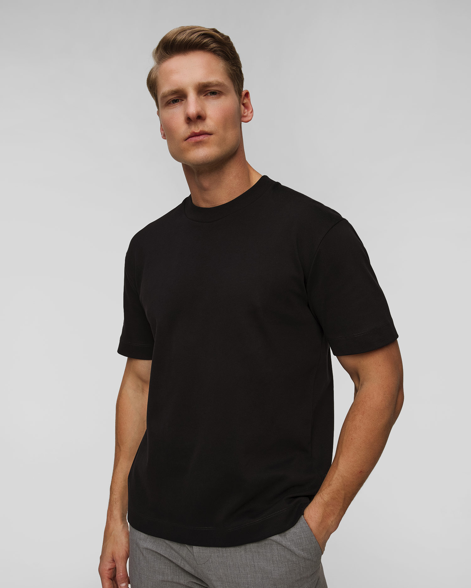 Men's black T-shirt Sunspel