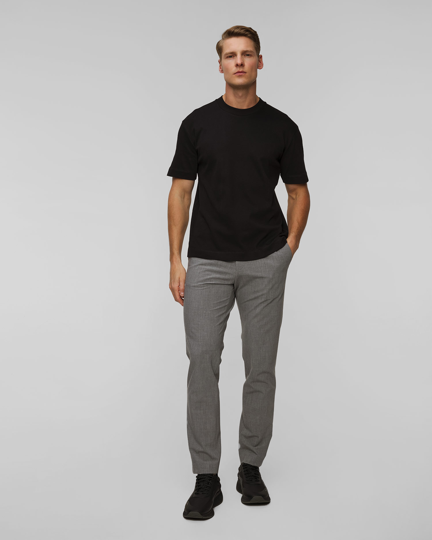 Men's black T-shirt Sunspel