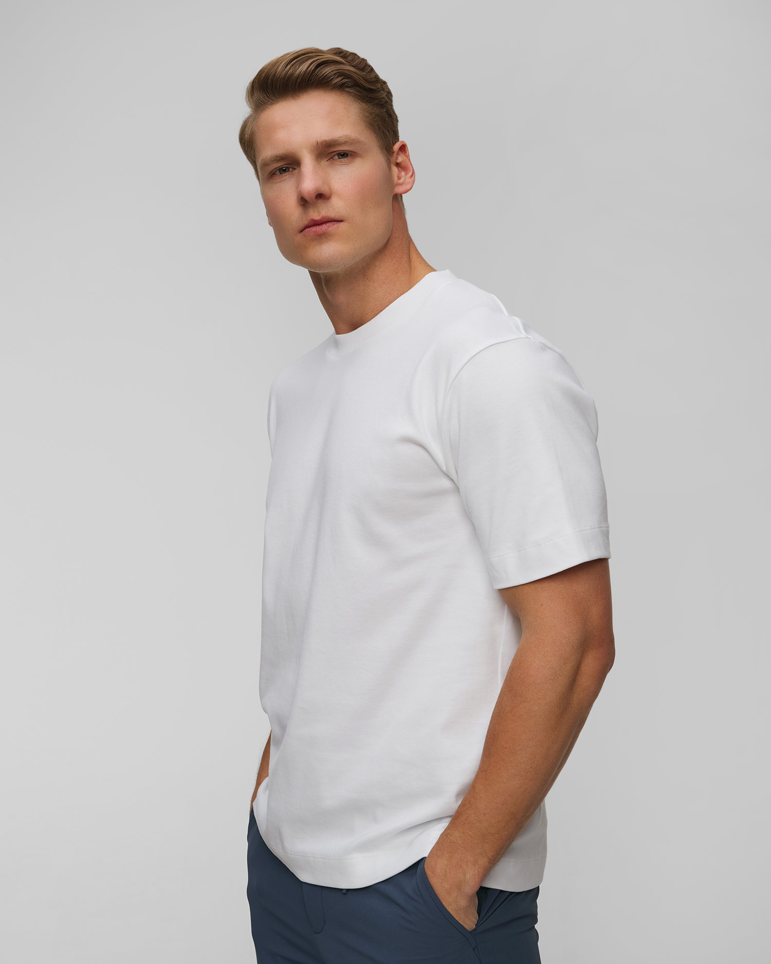 Men's white T-shirt Sunspel