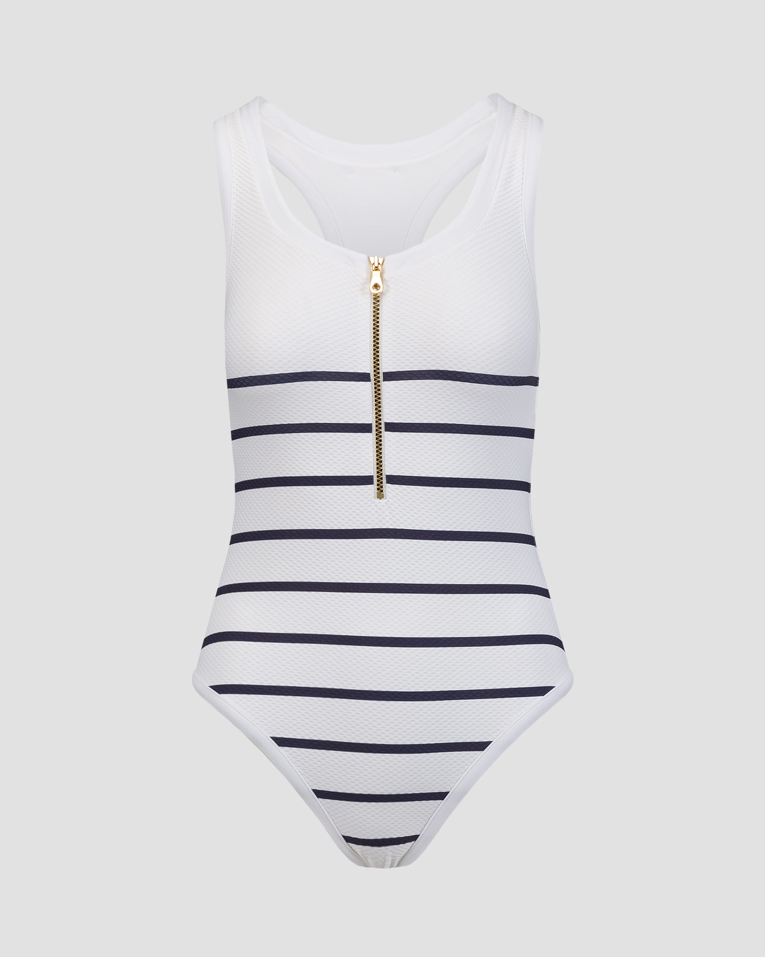 White striped swimsuit by Heidi Klein Core