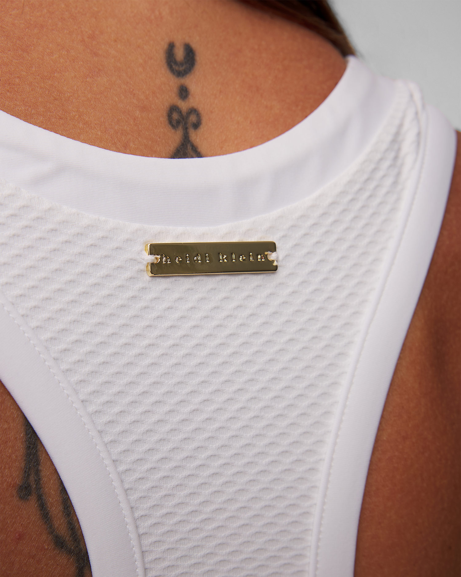 White striped swimsuit by Heidi Klein Core