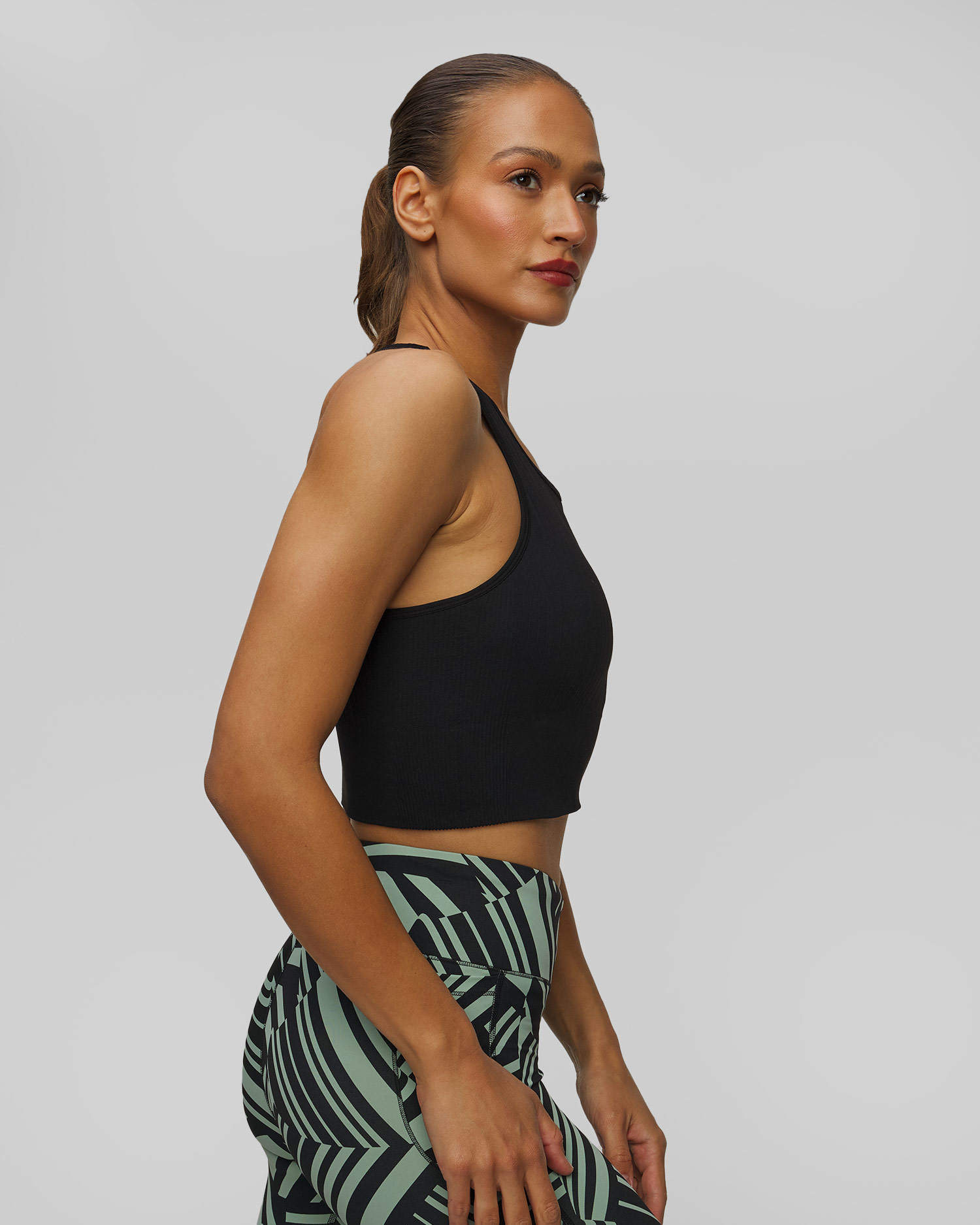 Dámske športový top Casall Multi Rib Seamless Padded Sports Top čierny