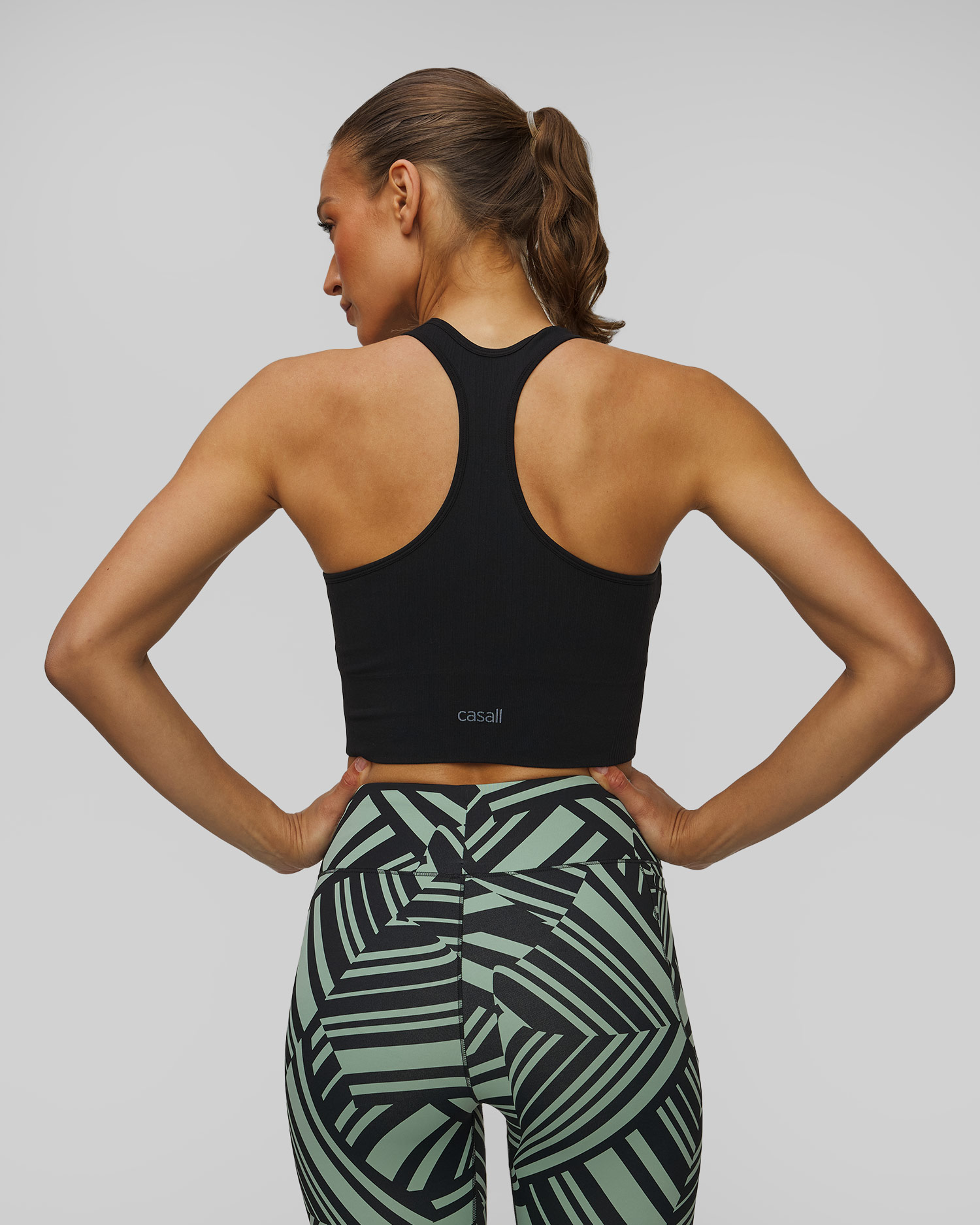 Dámske športový top Casall Multi Rib Seamless Padded Sports Top čierny