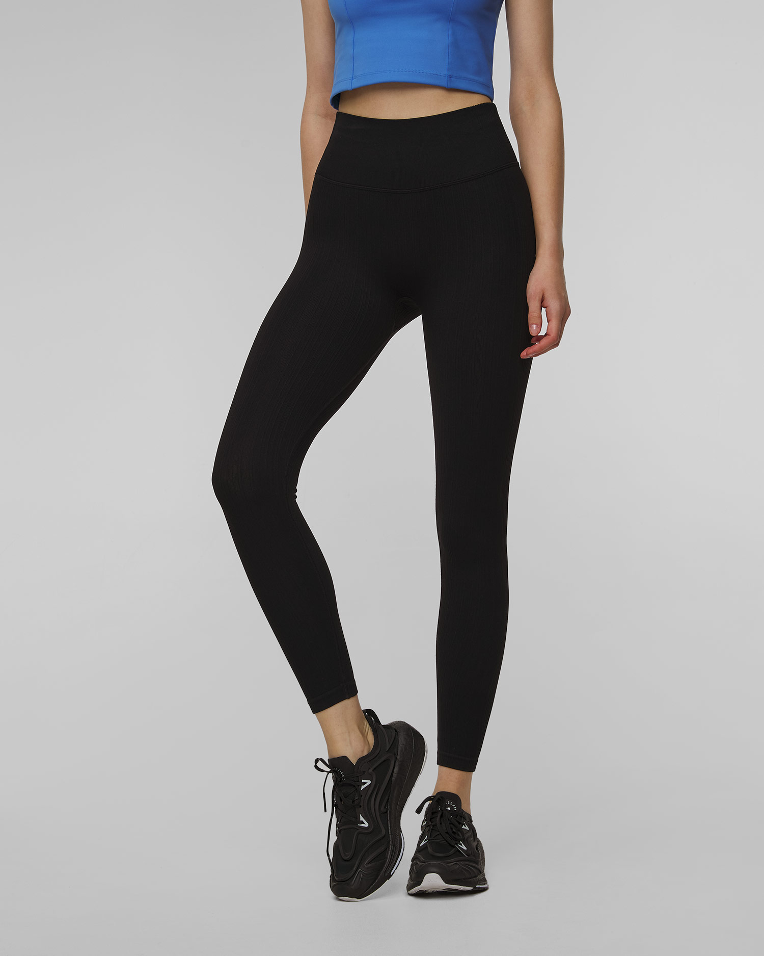 Leggings taille haute noirs pour femmes Casall Multi Rib Seamless High Waist Tights