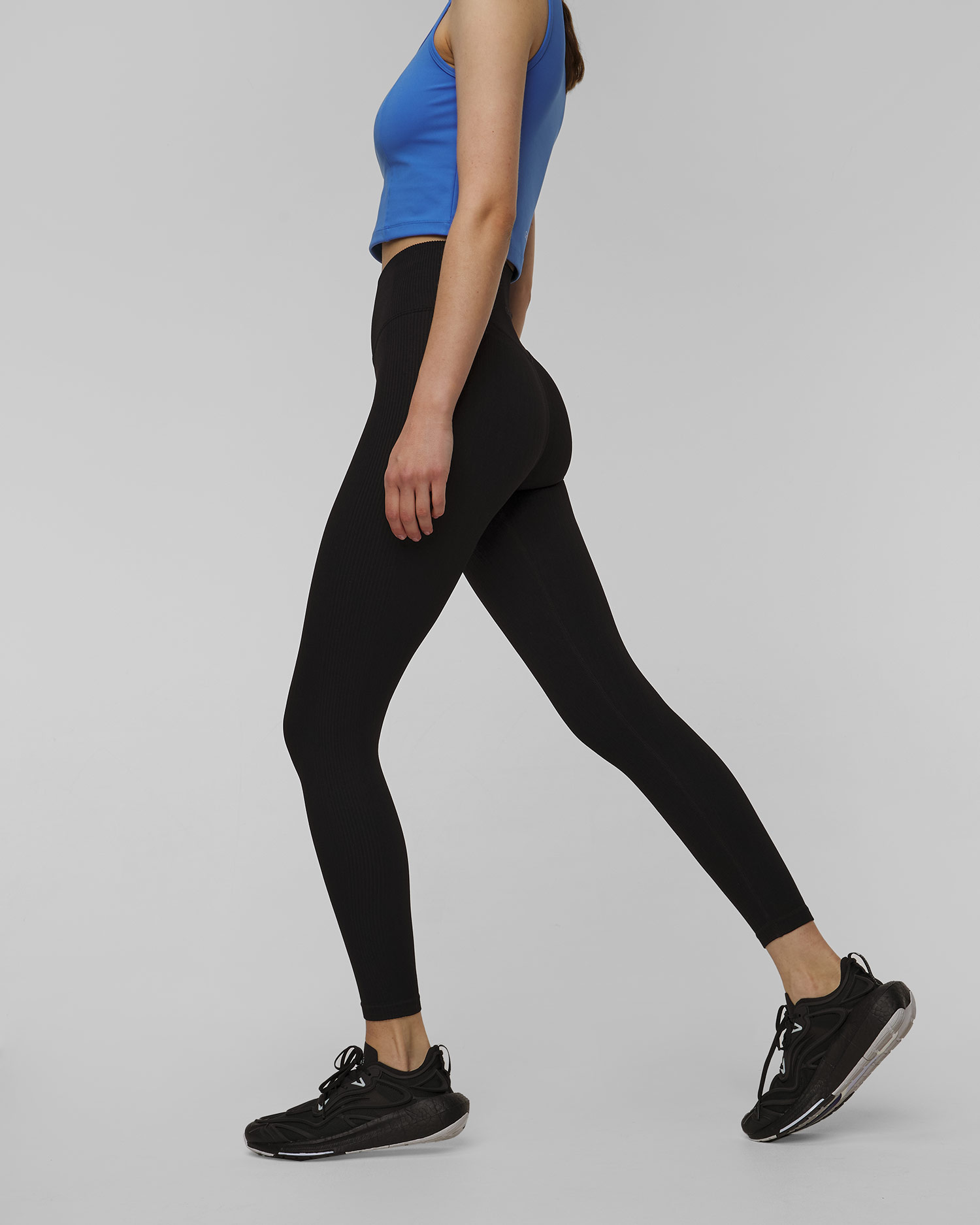 Colanți cu talie înaltă pentru femei Casall Multi Rib Seamless High Waist Tights negri
